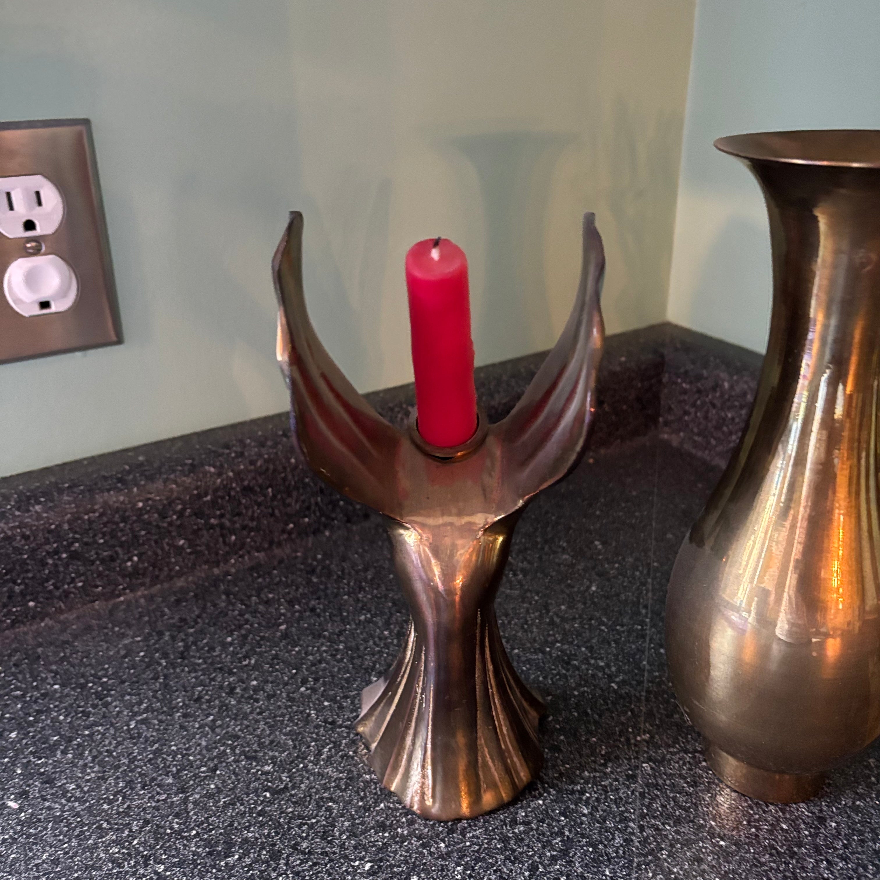 W607 Vintage Brass Grouping (urn style vase and more)