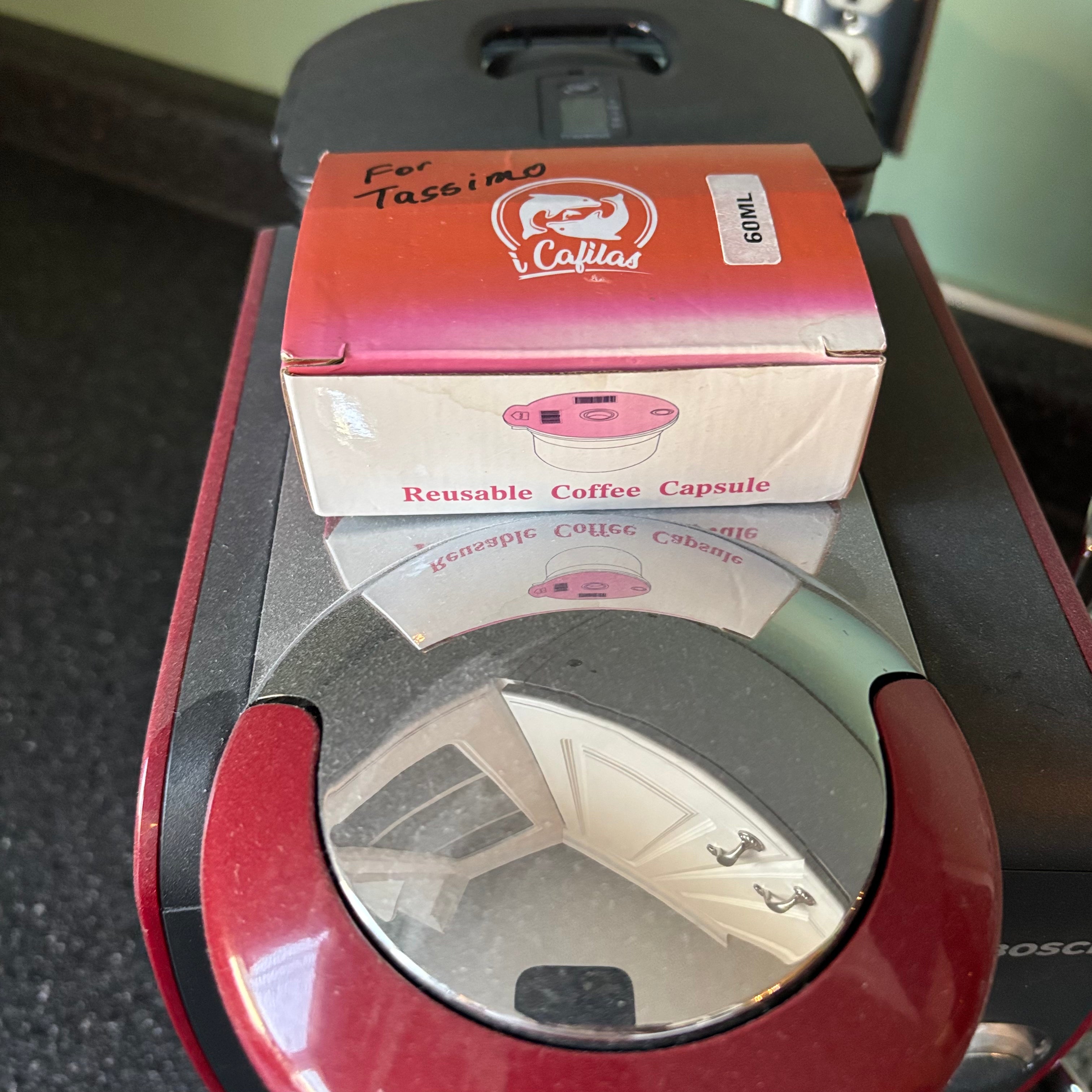 W611 Red Tassimo and Chrome pod holder
