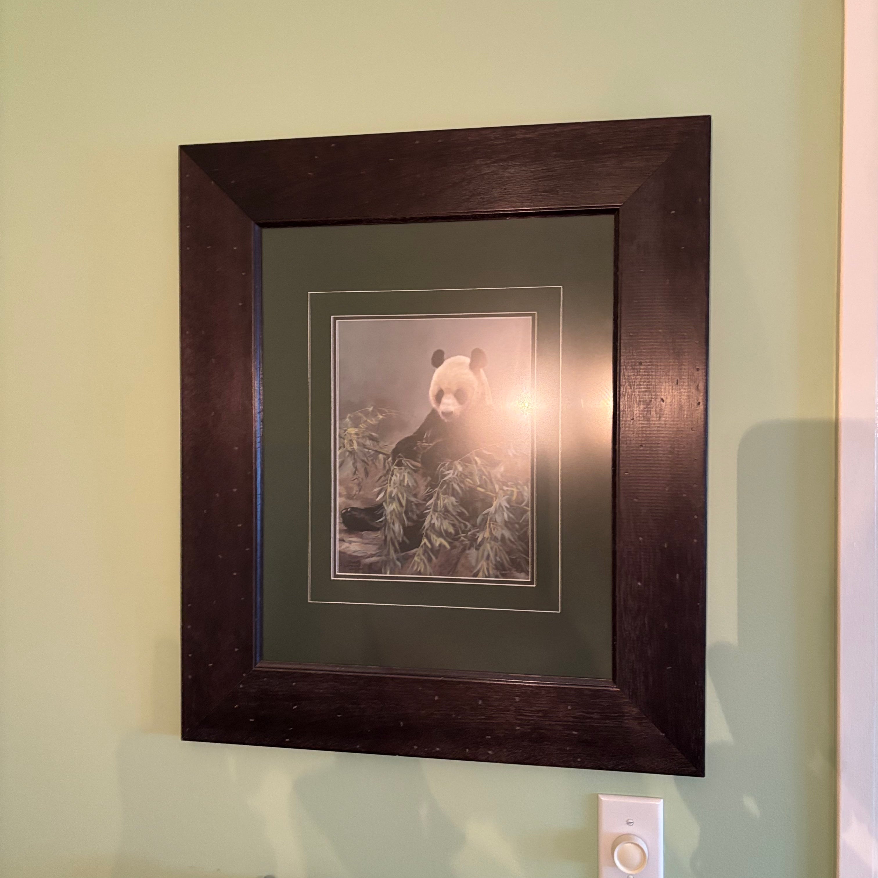 W615 Panda Bear framed art print, 59' x 69"