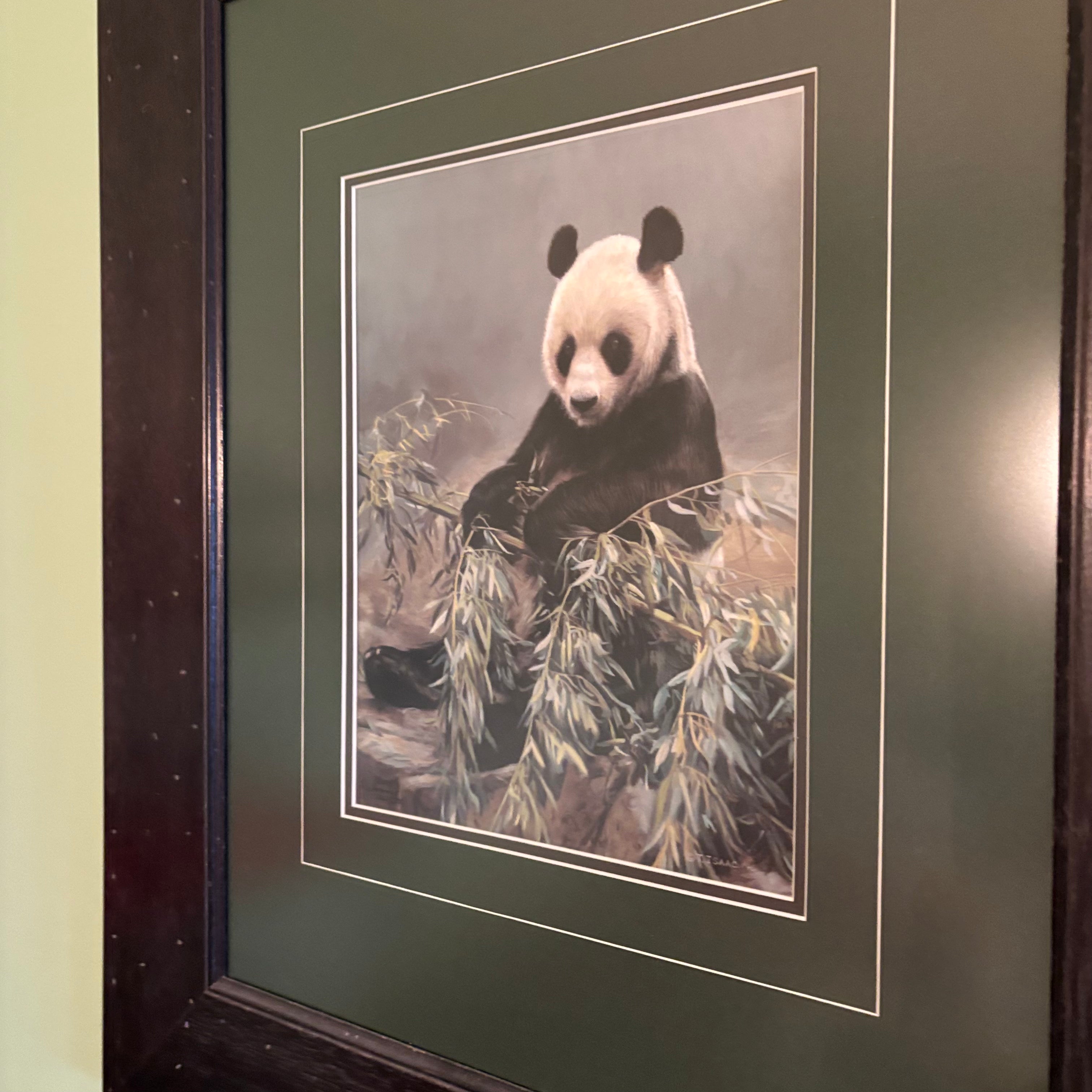 W615 Panda Bear framed art print, 59' x 69"
