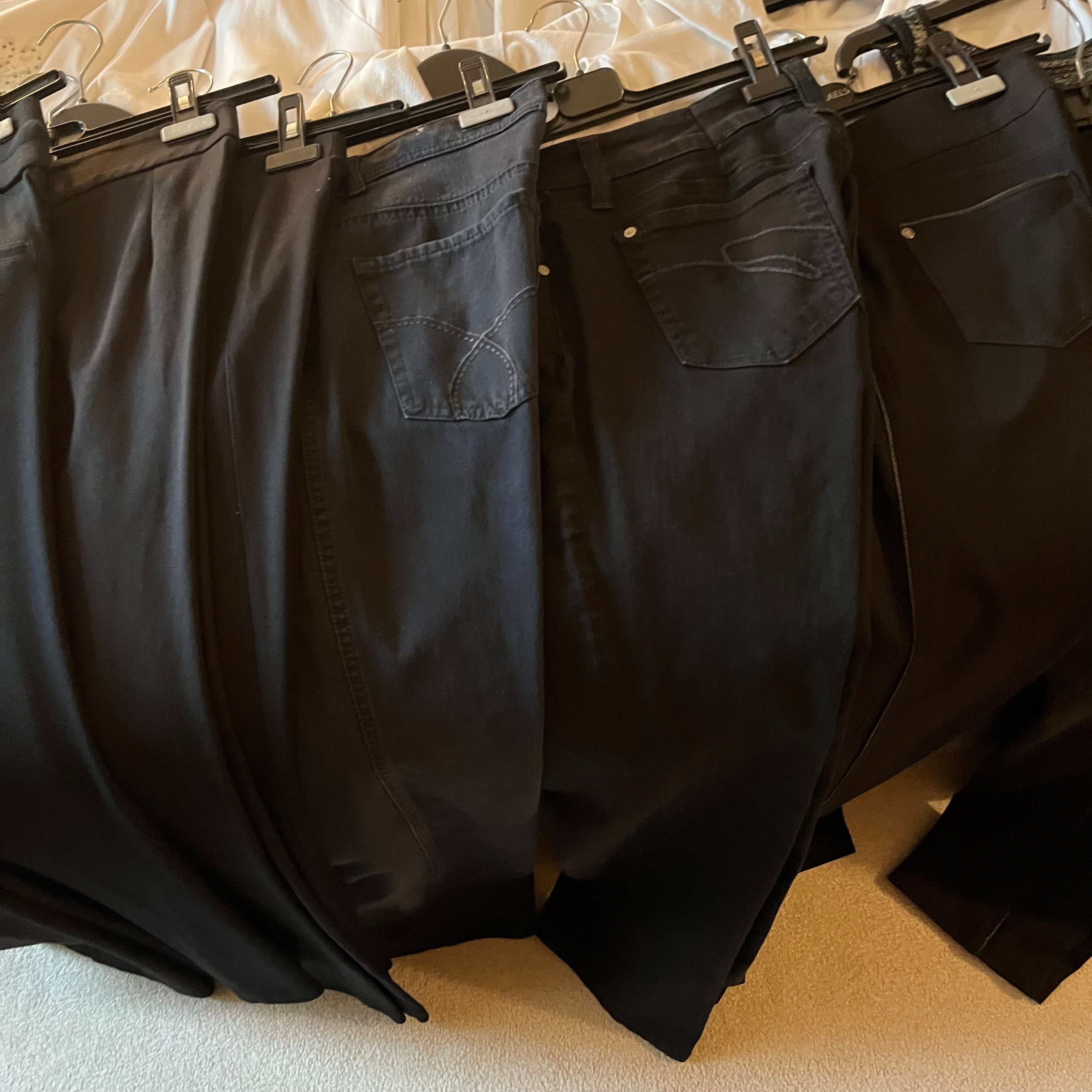 E535 Womens black and white clothing grouping (size small tops and bottoms, Alfred Sung and more)
