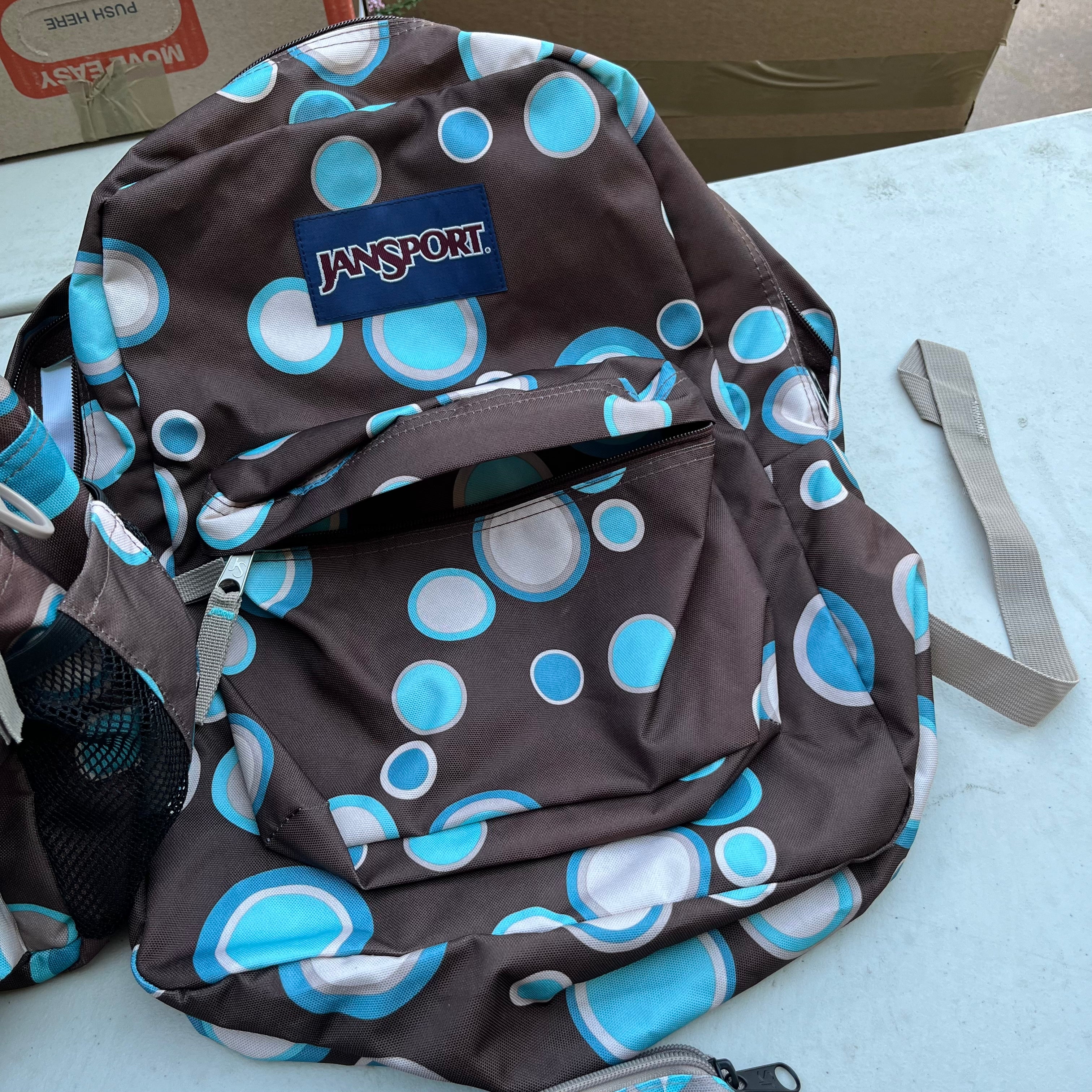 D605 Jansport Polka Dot  Bag Grouping (backpacks and duffel bags)