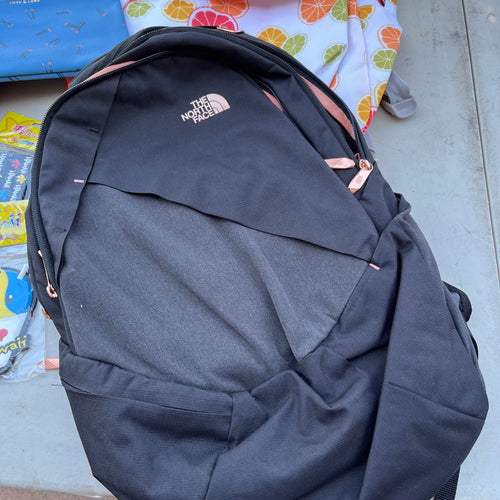 D611 Floral back pack grouping (North Face, Jansport, and Dakine)