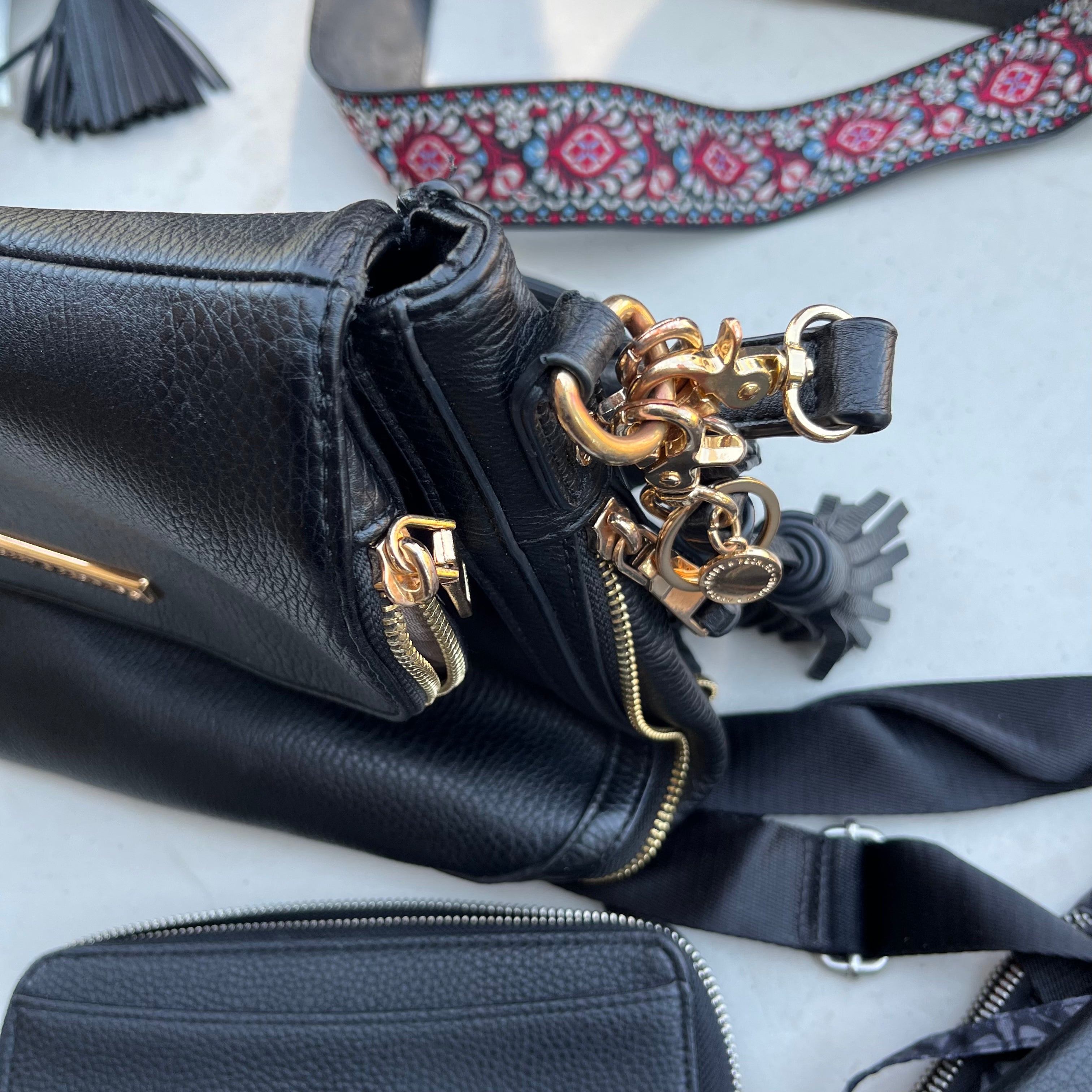 D614 Womens Black Purse Grouping (Poppies & Peonies, Steve Madden and more)