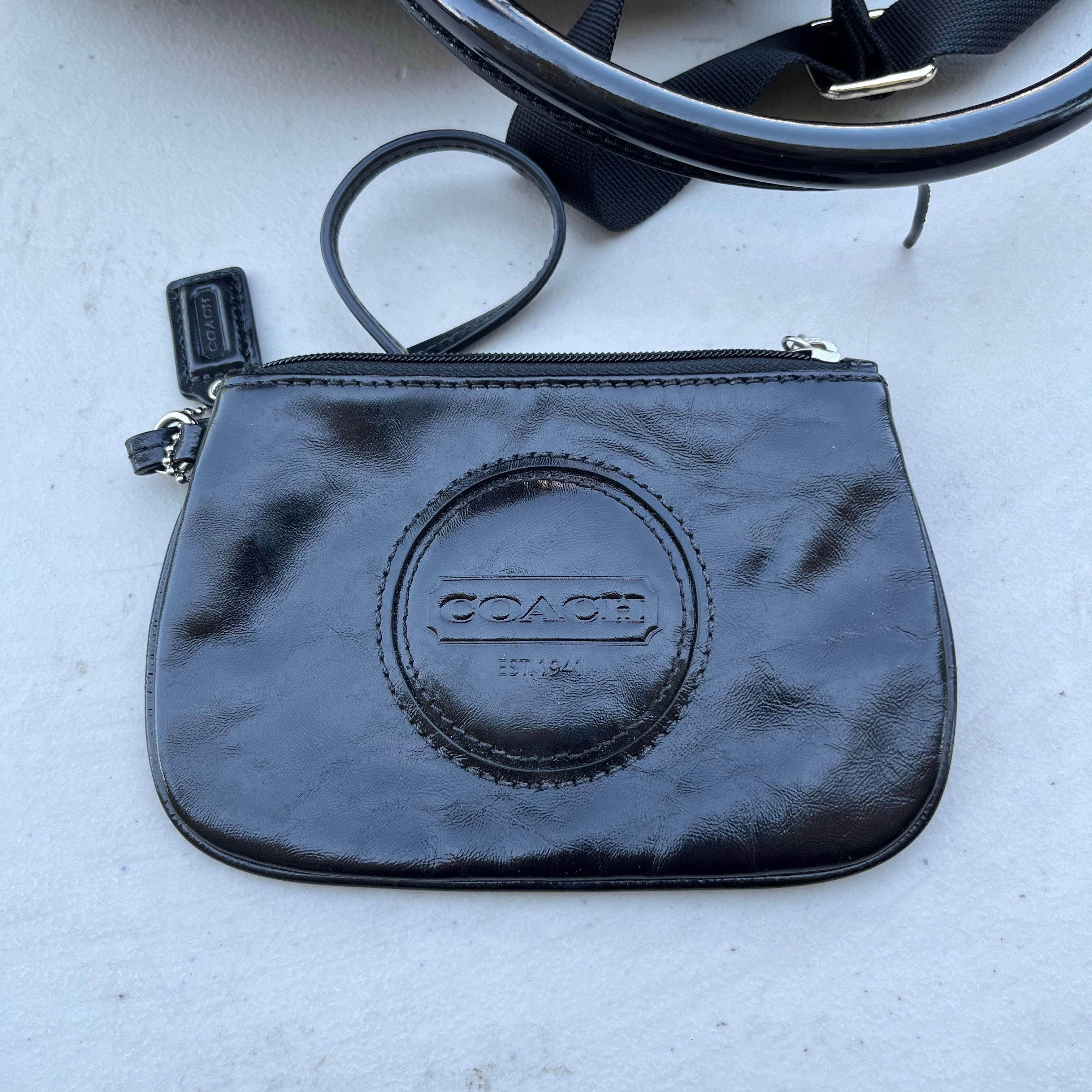 D615 Black wallet and purse grouping (Kate Spade and Guess, Guess purse has scuffing on leather)