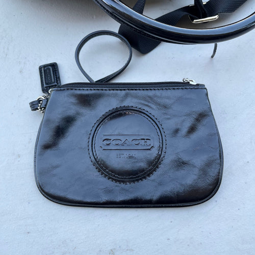 D615 Black wallet and purse grouping (Kate Spade and Guess, Guess purse has scuffing on leather)