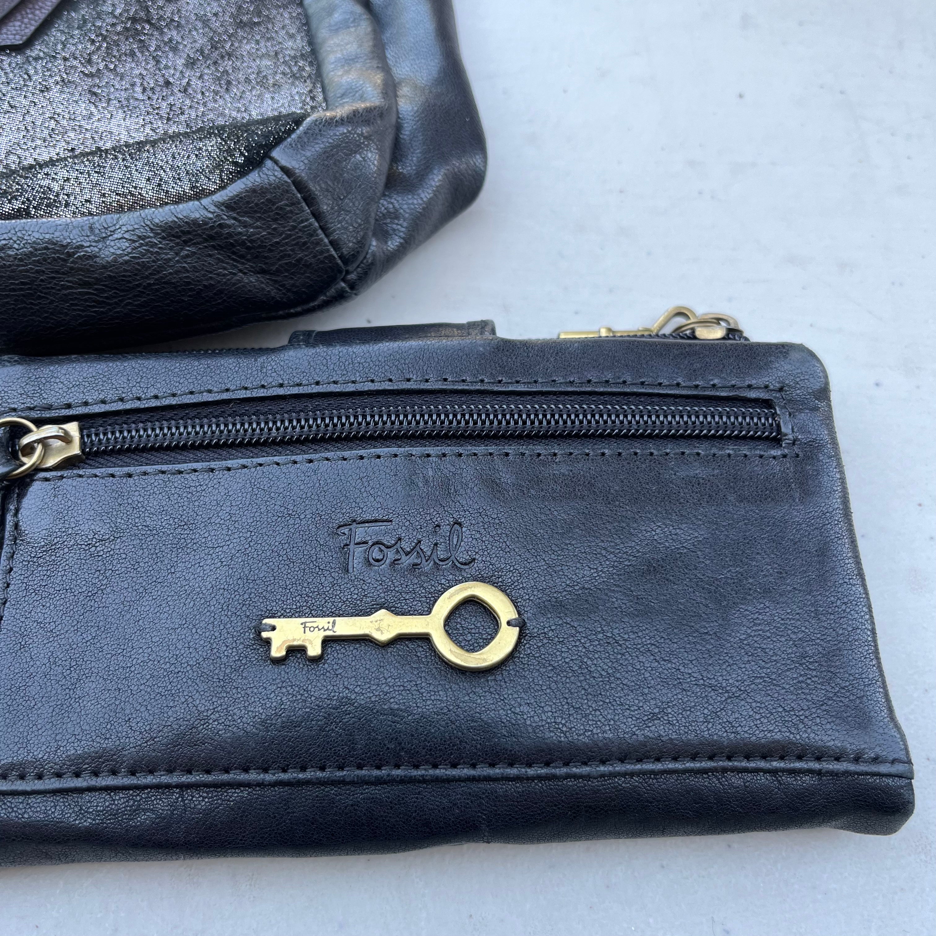 D616 Fossil Grouping (purse and two black wallets)