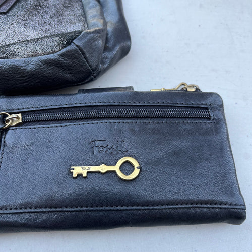 D616 Fossil Grouping (purse and two black wallets)