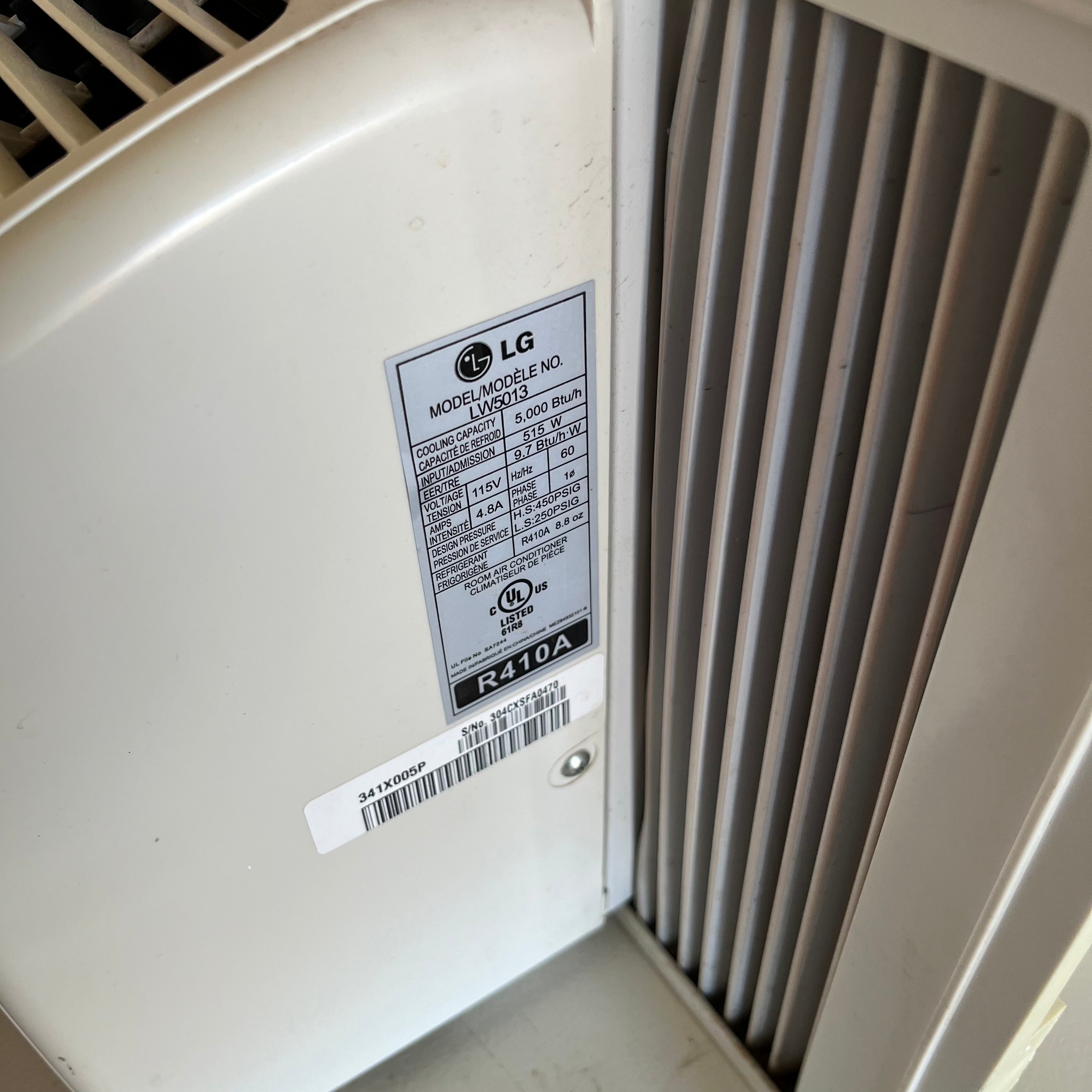 D619 LG LW5016 window air conditioner
