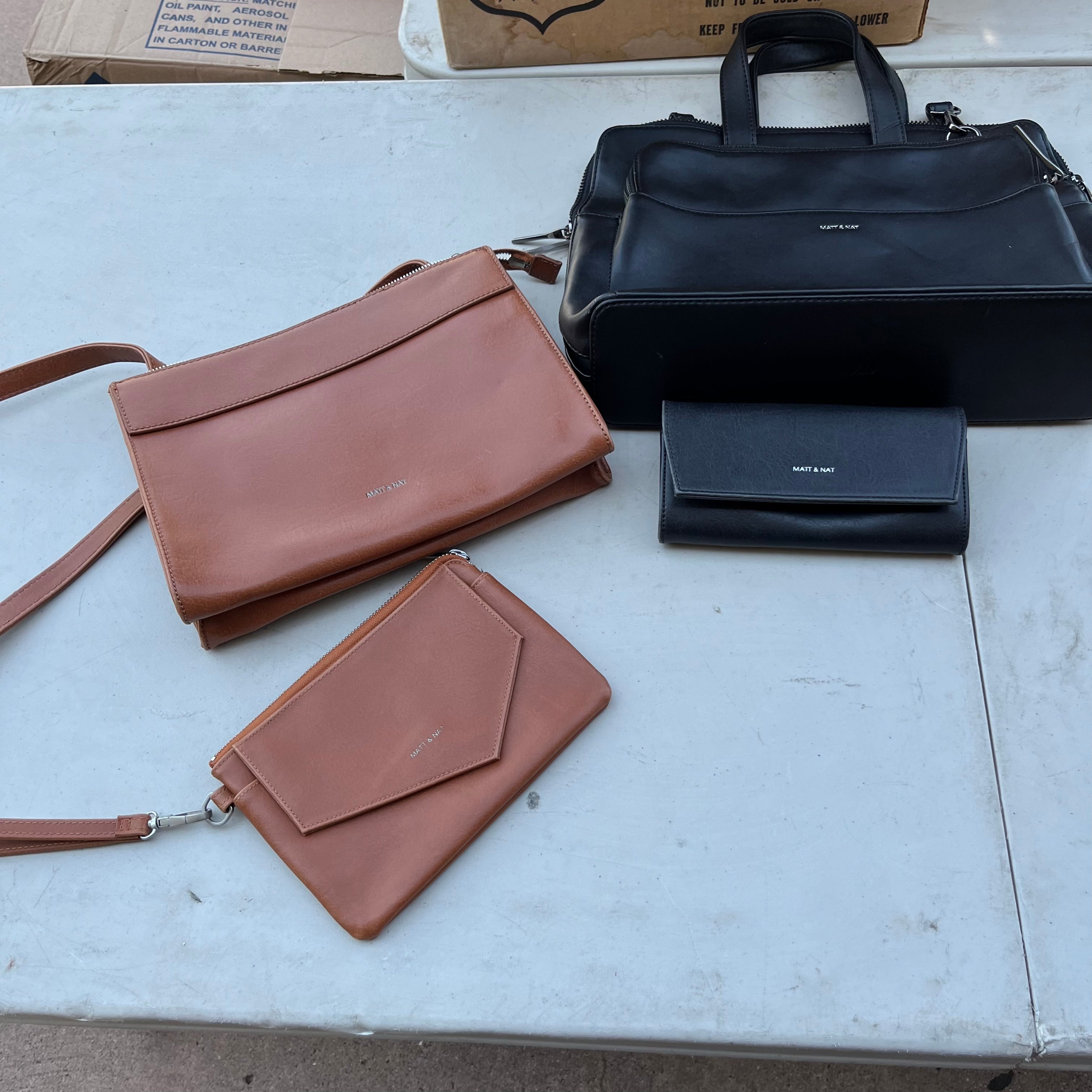 D624 Leather Purse Grouping (Matt & Nat satchel and wallet and more)