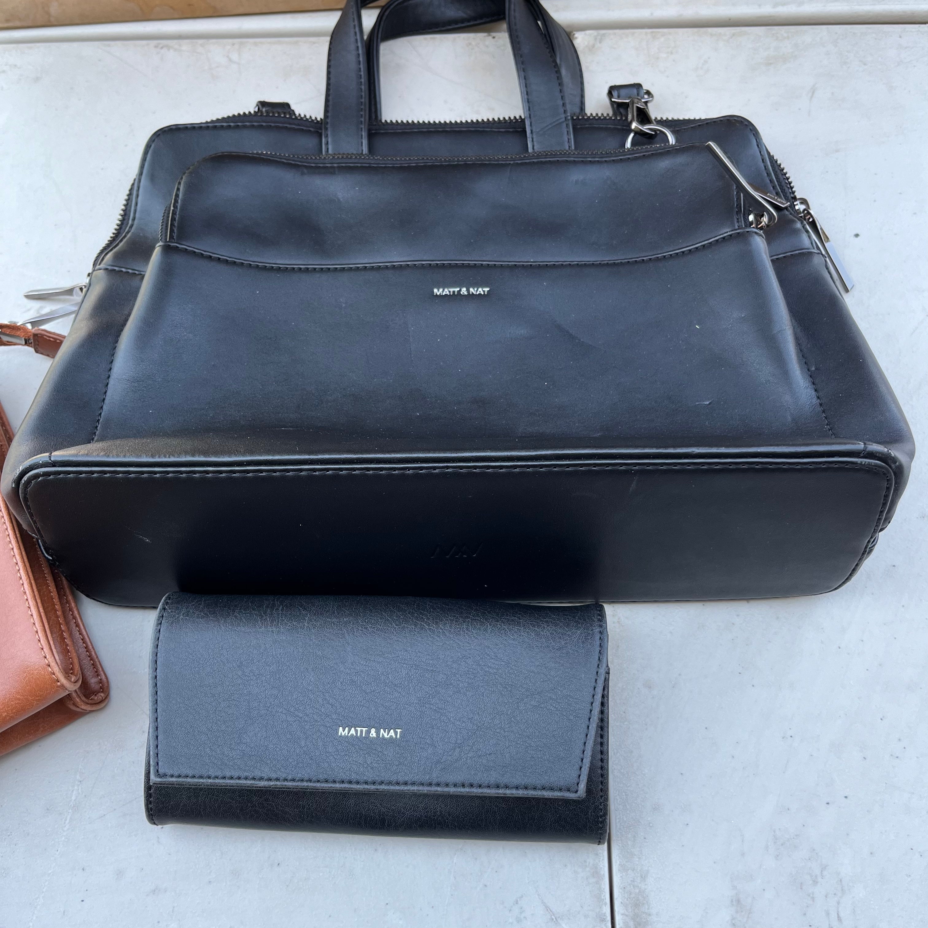 D624 Leather Purse Grouping (Matt & Nat satchel and wallet and more)