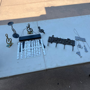 D635 Music themed home decor grouping (candle holder and more)