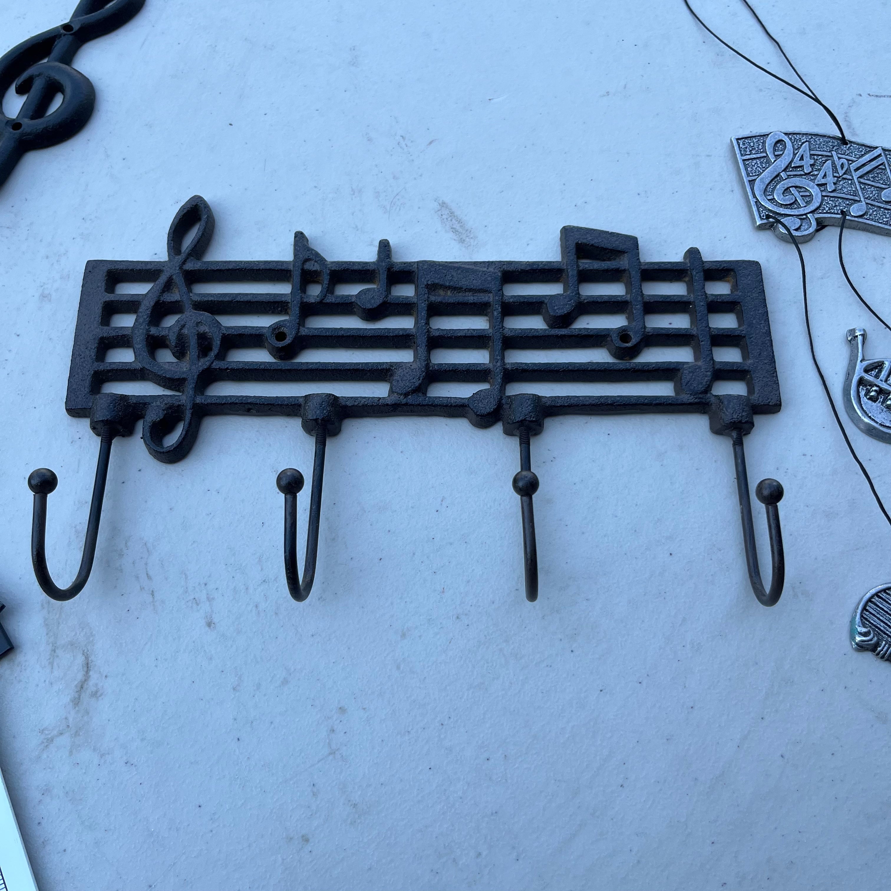 D635 Music themed home decor grouping (candle holder and more)