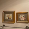 E725 Set of 2 vintage Chokin  art framed pieces