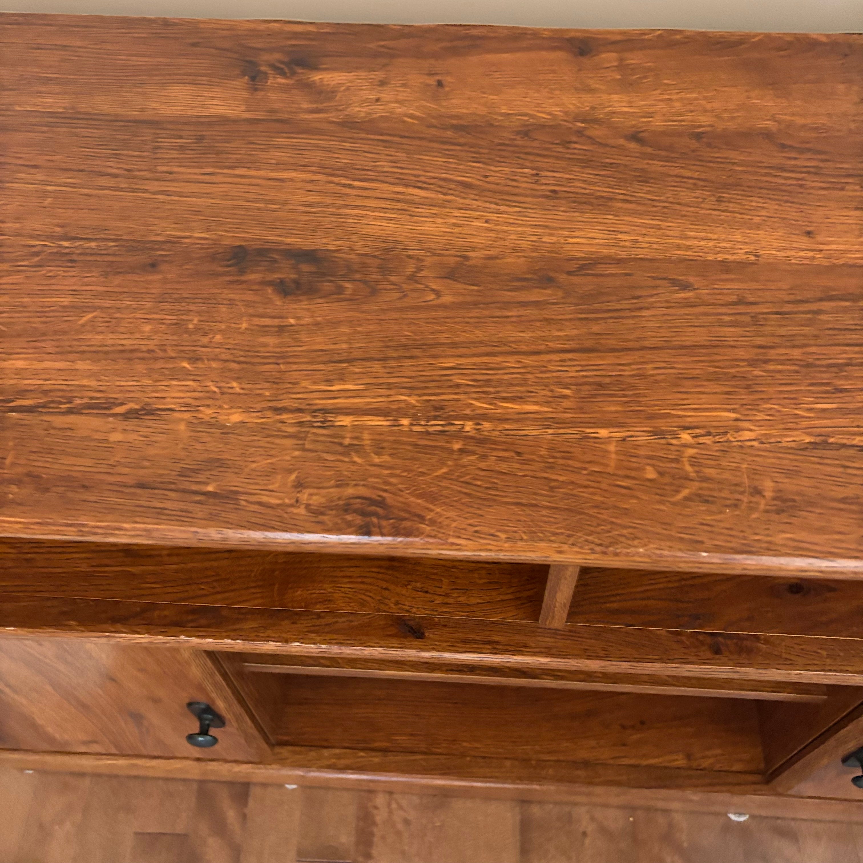 E730 Wooden entertainment stand with storage (43" x 17" x 24")