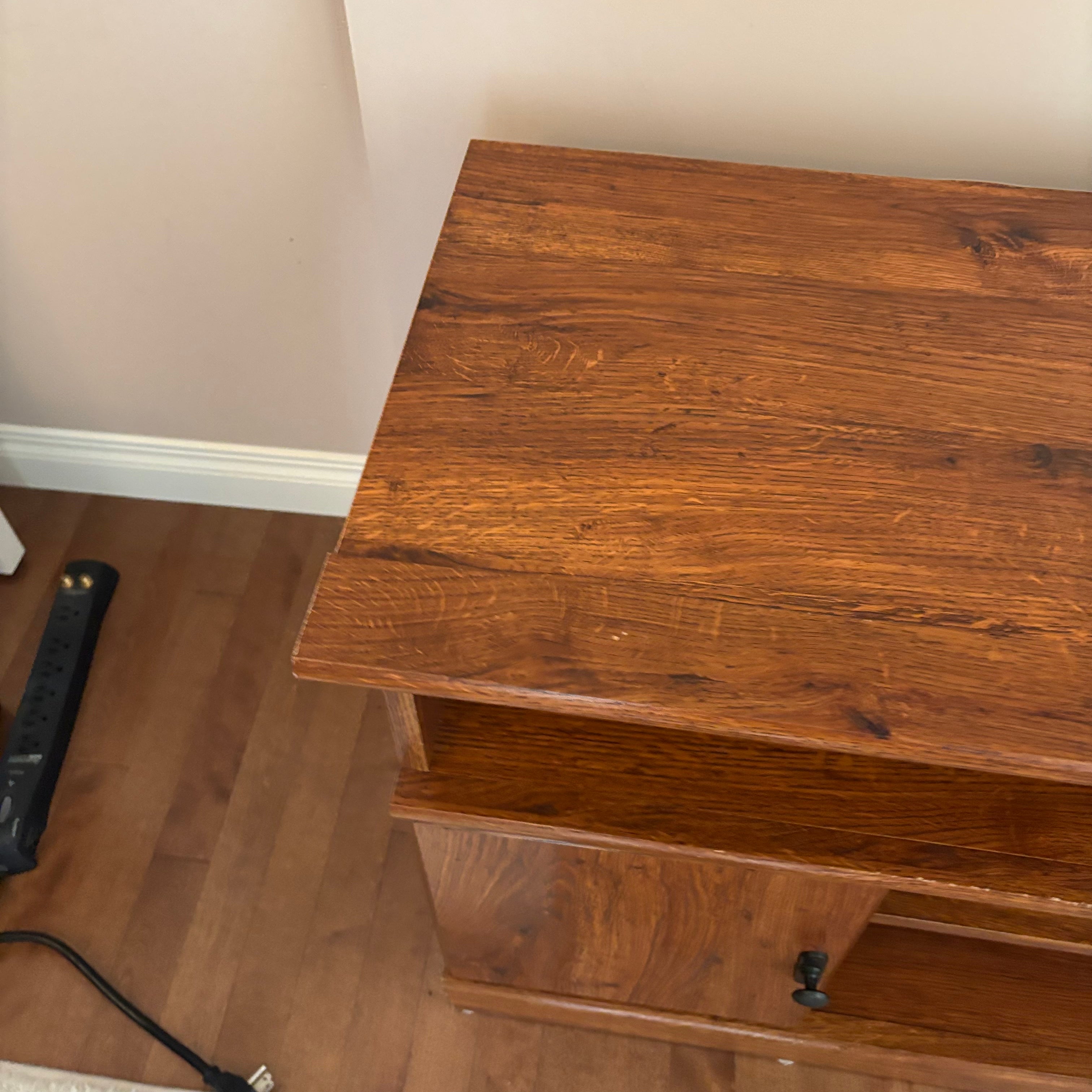 E730 Wooden entertainment stand with storage (43" x 17" x 24")