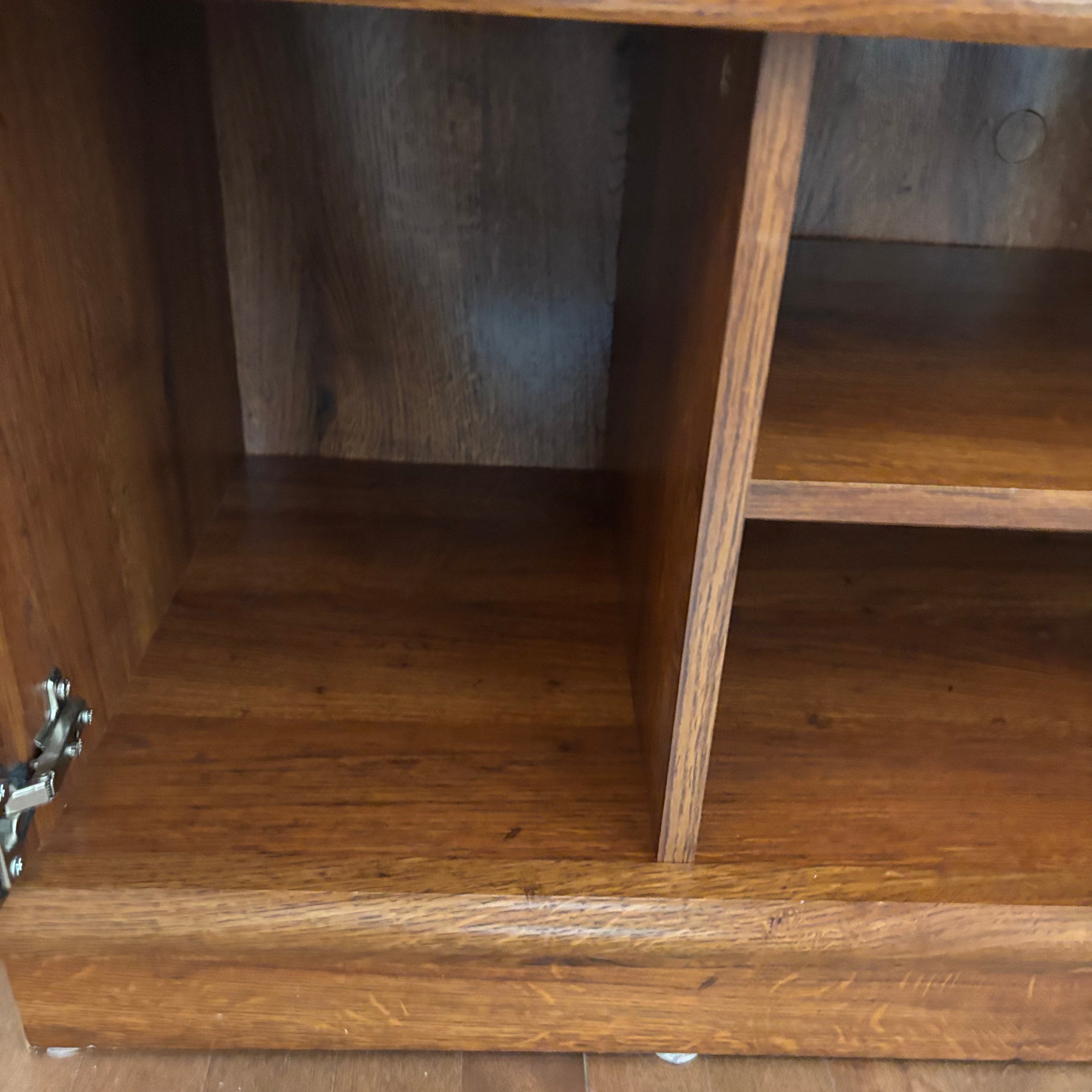 E730 Wooden entertainment stand with storage (43" x 17" x 24")