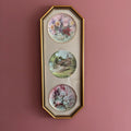 E750 Vintage Staffordshire Fine Ceramics wall plaque with floral and landscape motifs