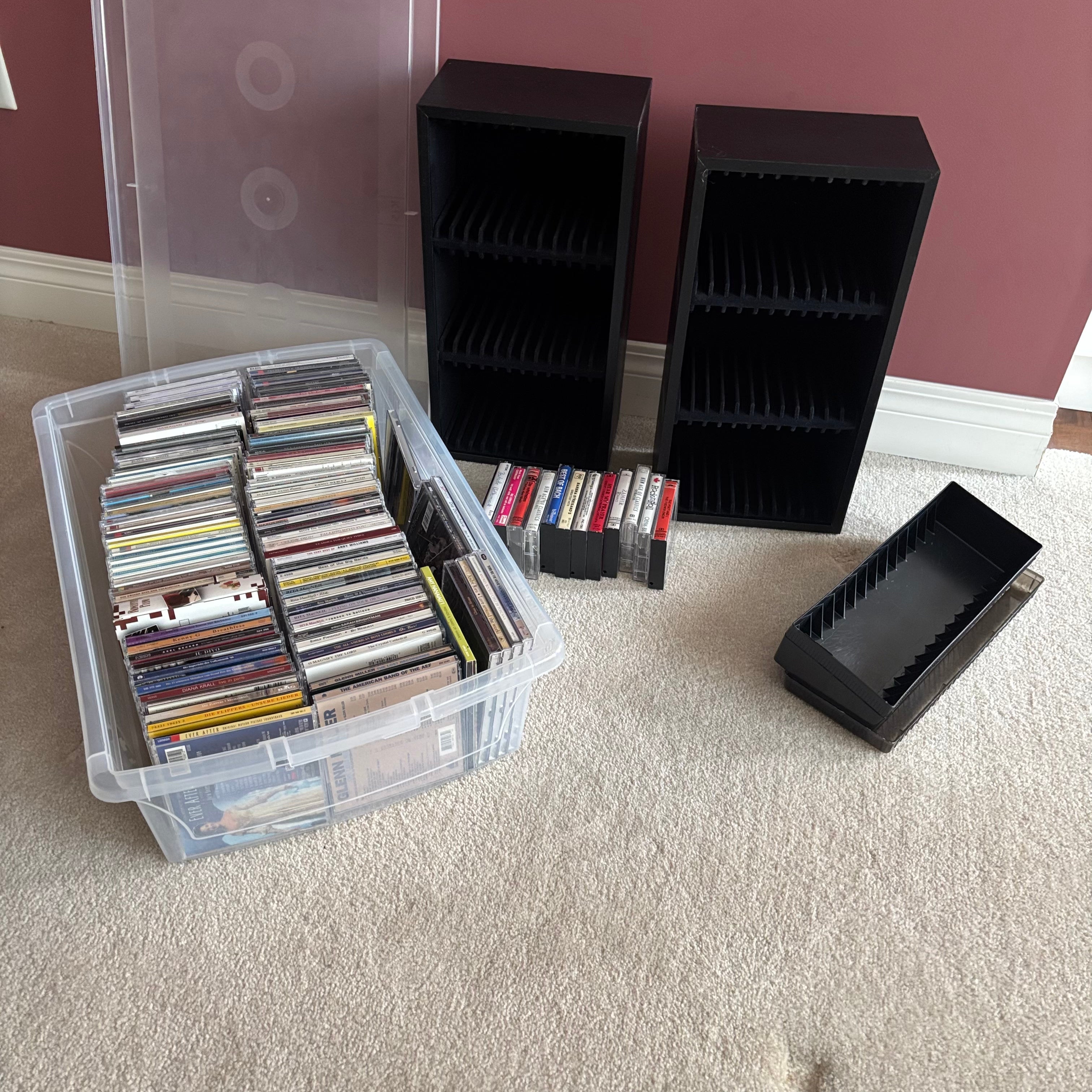 E757 CD and cassette grouping with storage