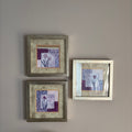 E762 Set of 3 Kimberley Baker art prints with silver frames