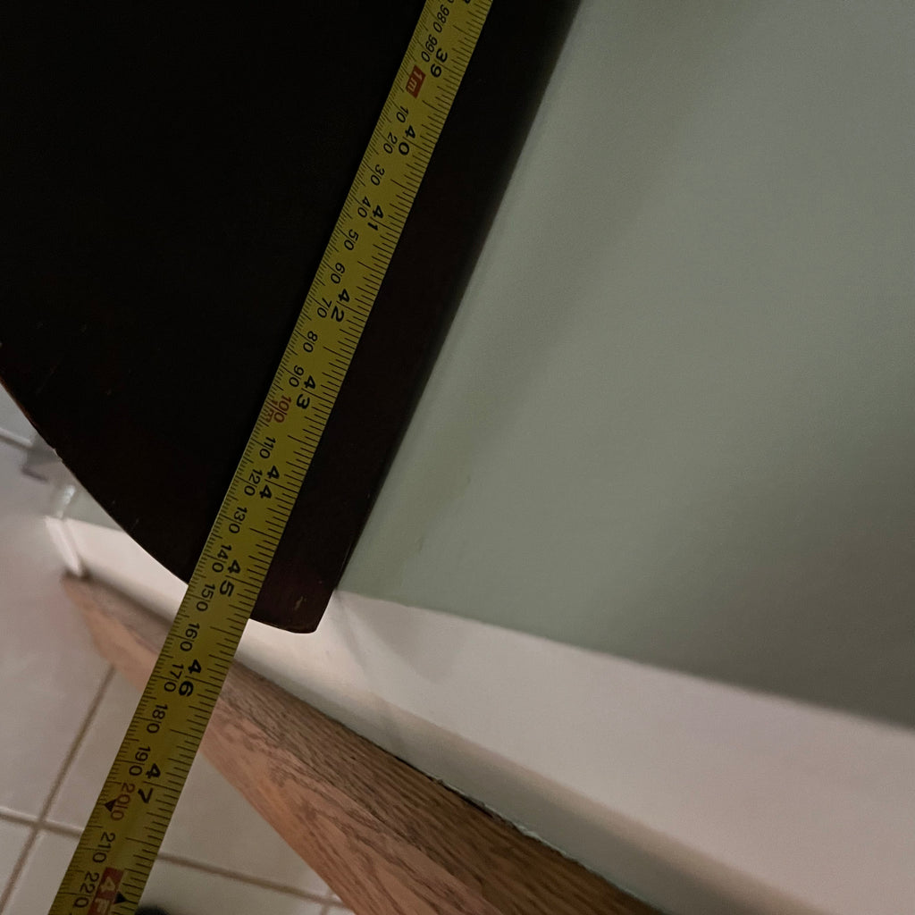 F508 Dark brown wood half moon table