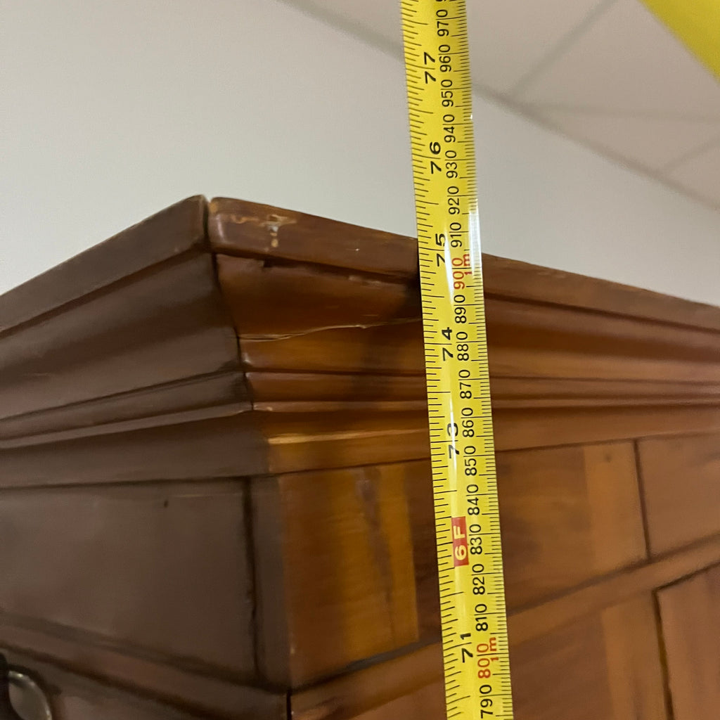 F509 Vintage solid wood armoire (no key)