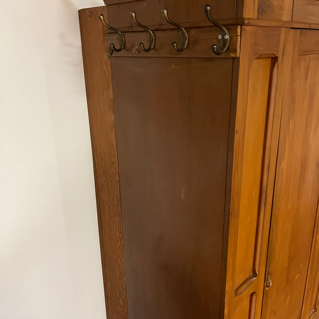 F509 Vintage solid wood armoire (no key)