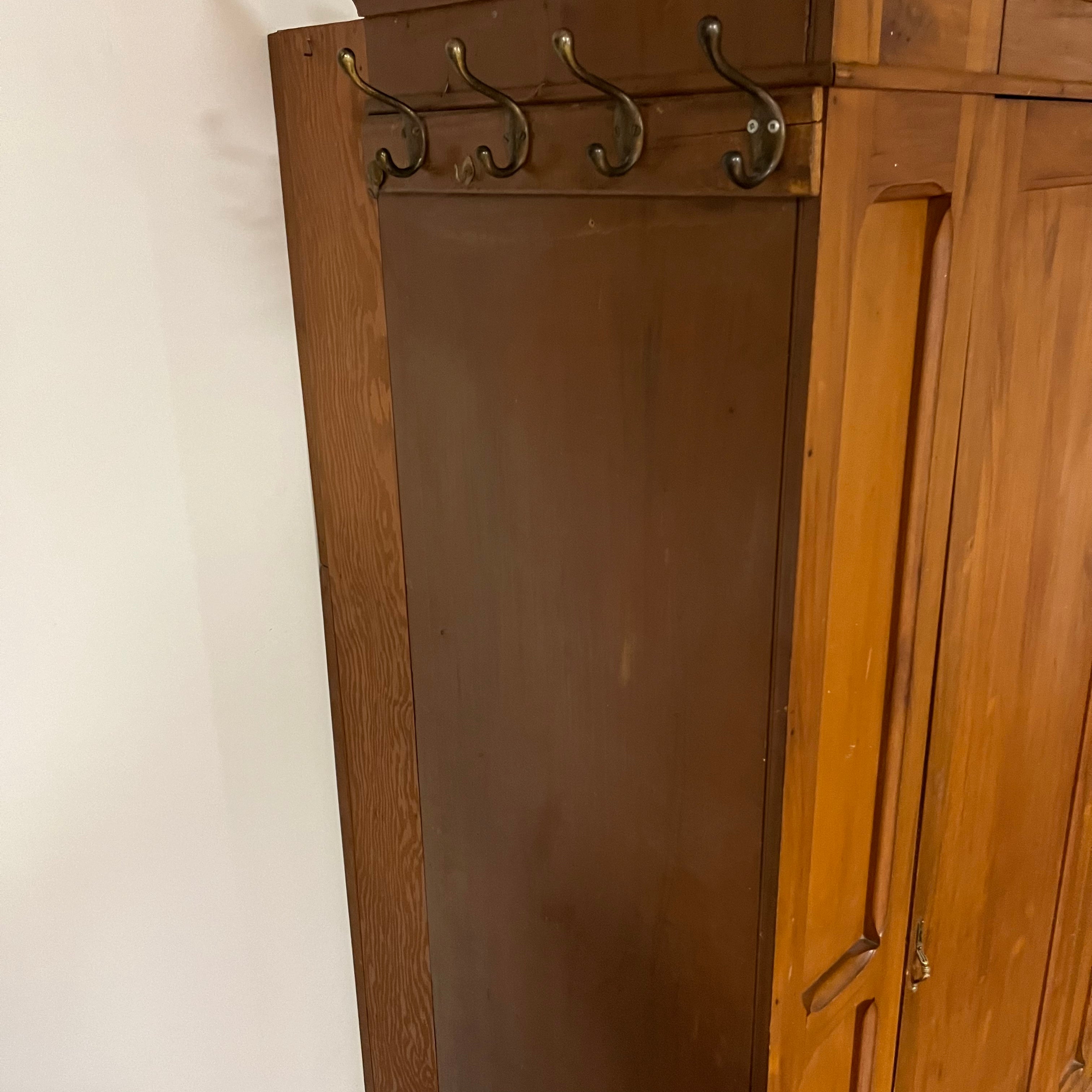 F509 Vintage solid wood armoire (no key)