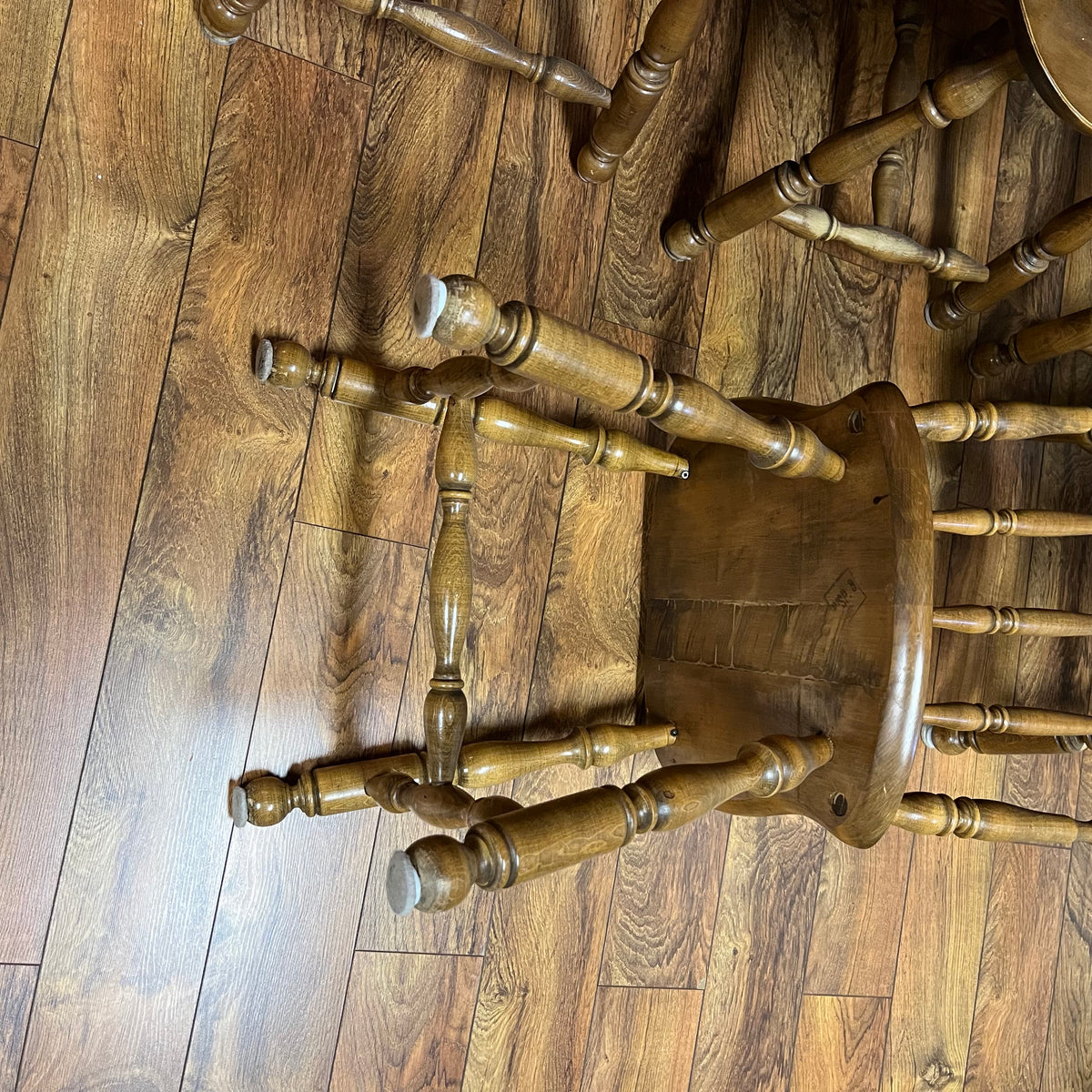 F514 Set of 5 vintage wooden kitchen chairs