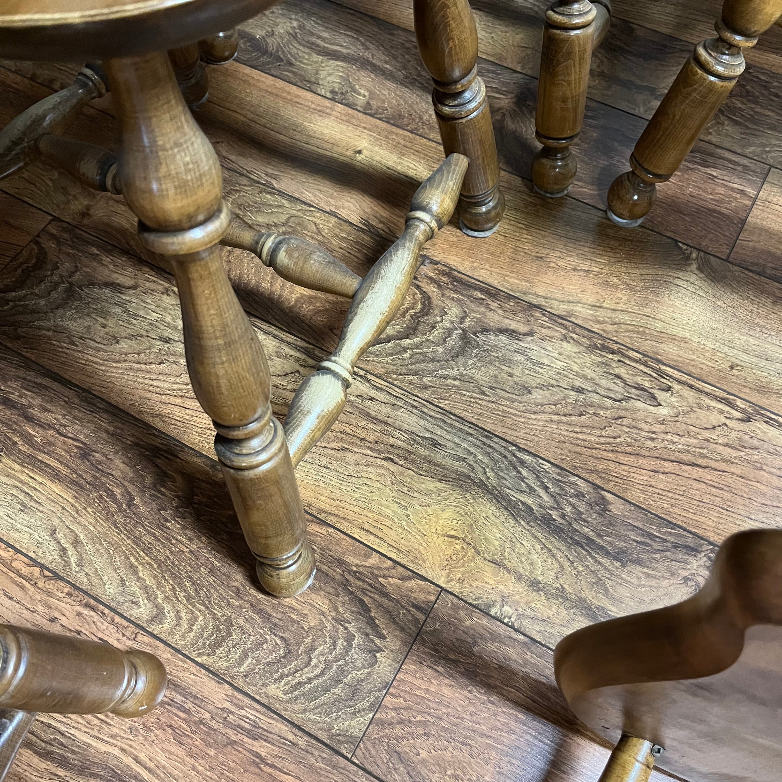 F514 Set of 5 vintage wooden kitchen chairs
