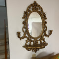 F515 Vintage Baroque style plastic wall mirror with candle holders