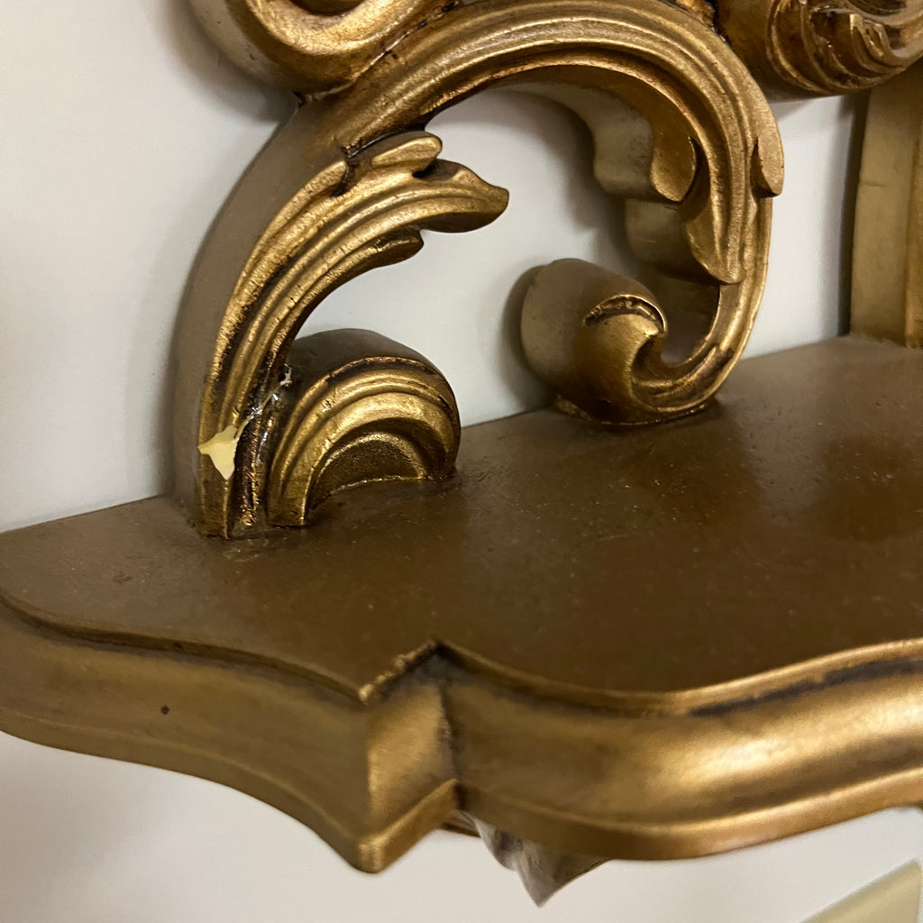 F515 Vintage Baroque style plastic wall mirror with candle holders