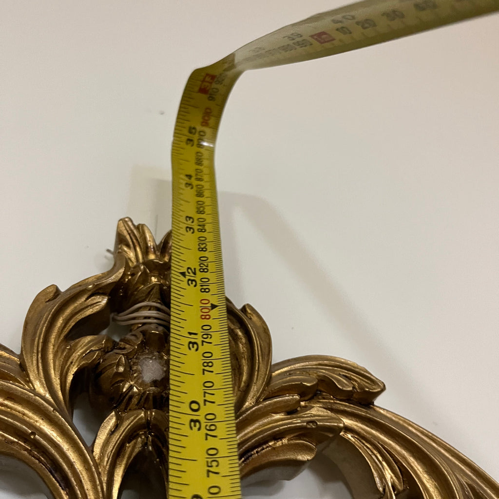 F515 Vintage Baroque style plastic wall mirror with candle holders