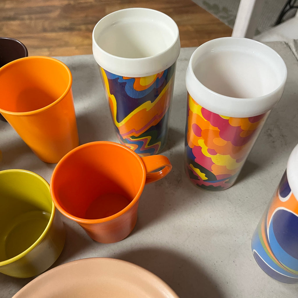 F521 Vintage Melmac and more Grouping (cups, and bowls)