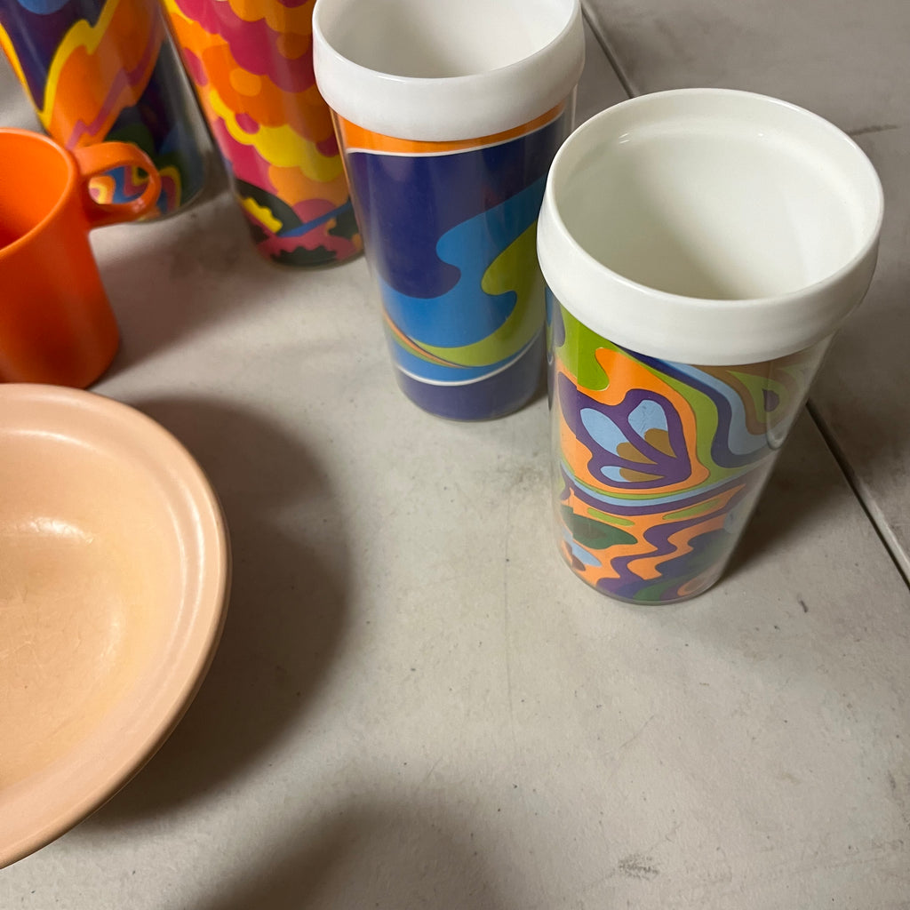 F521 Vintage Melmac and more Grouping (cups, and bowls)