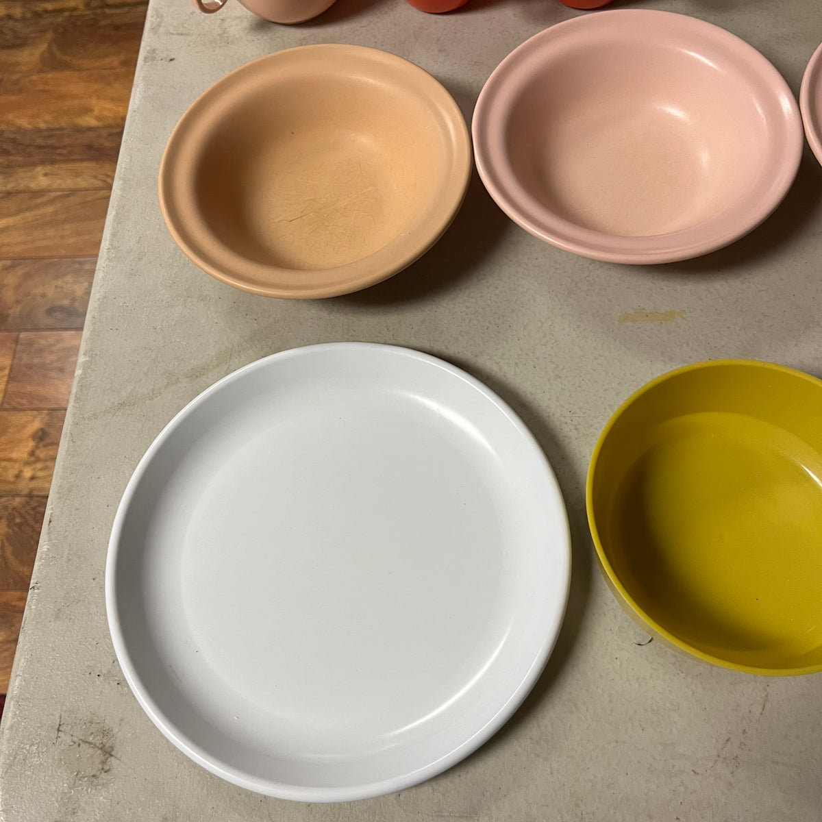 F521 Vintage Melmac and more Grouping (cups, and bowls)