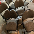 F534 Set of 6 black metal folding chairs