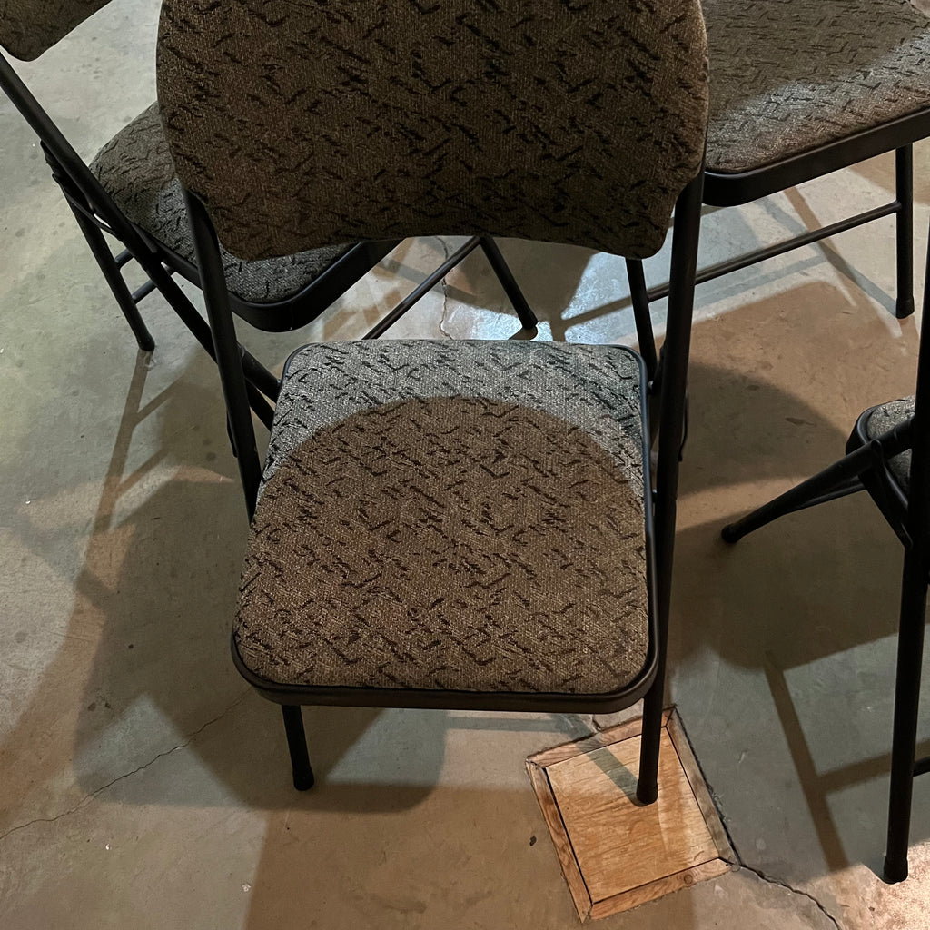 F534 Set of 6 black metal folding chairs
