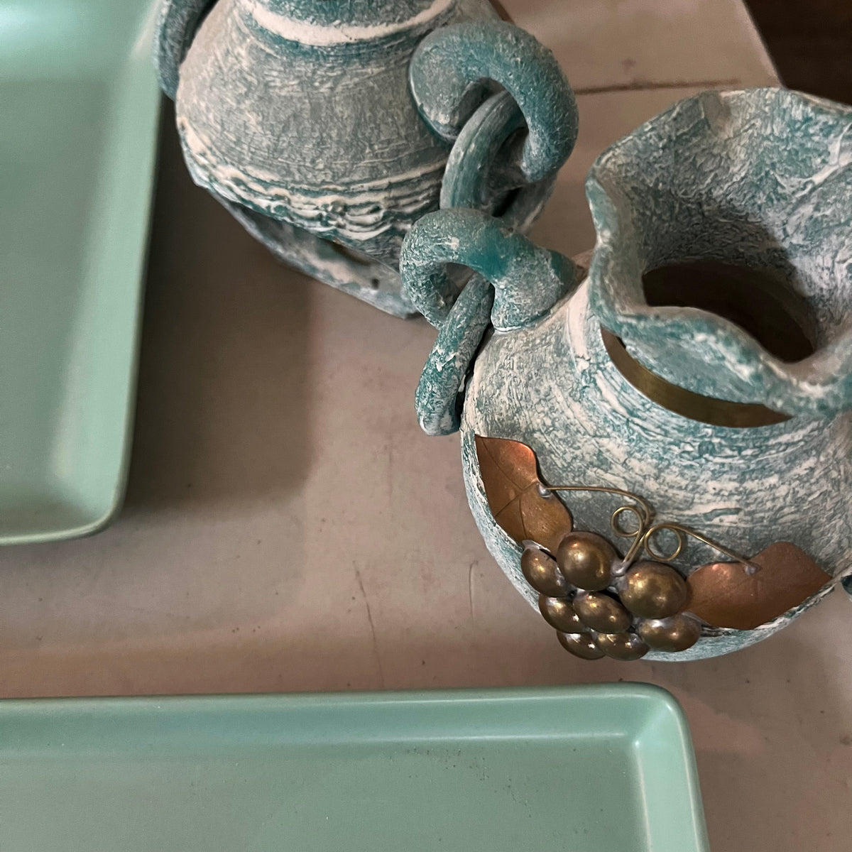 F553 Kitchen Grouping (mint green dishes and more)