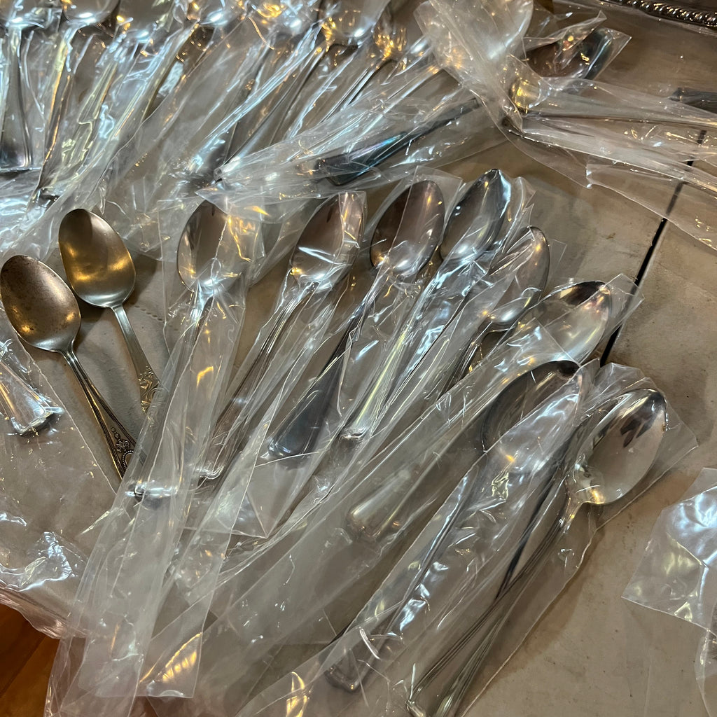 F563 Silverplate and flatware grouping