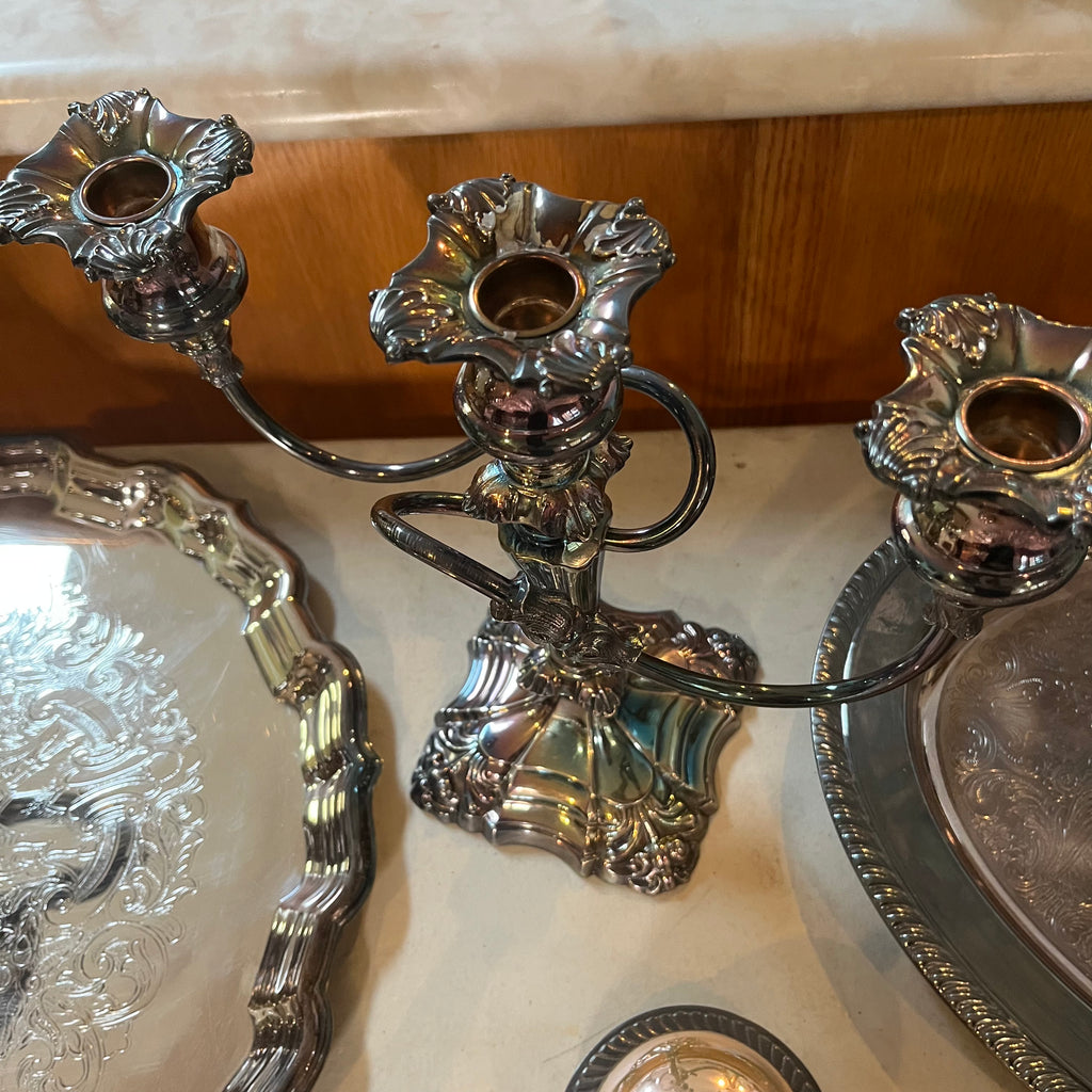 F563 Silverplate and flatware grouping