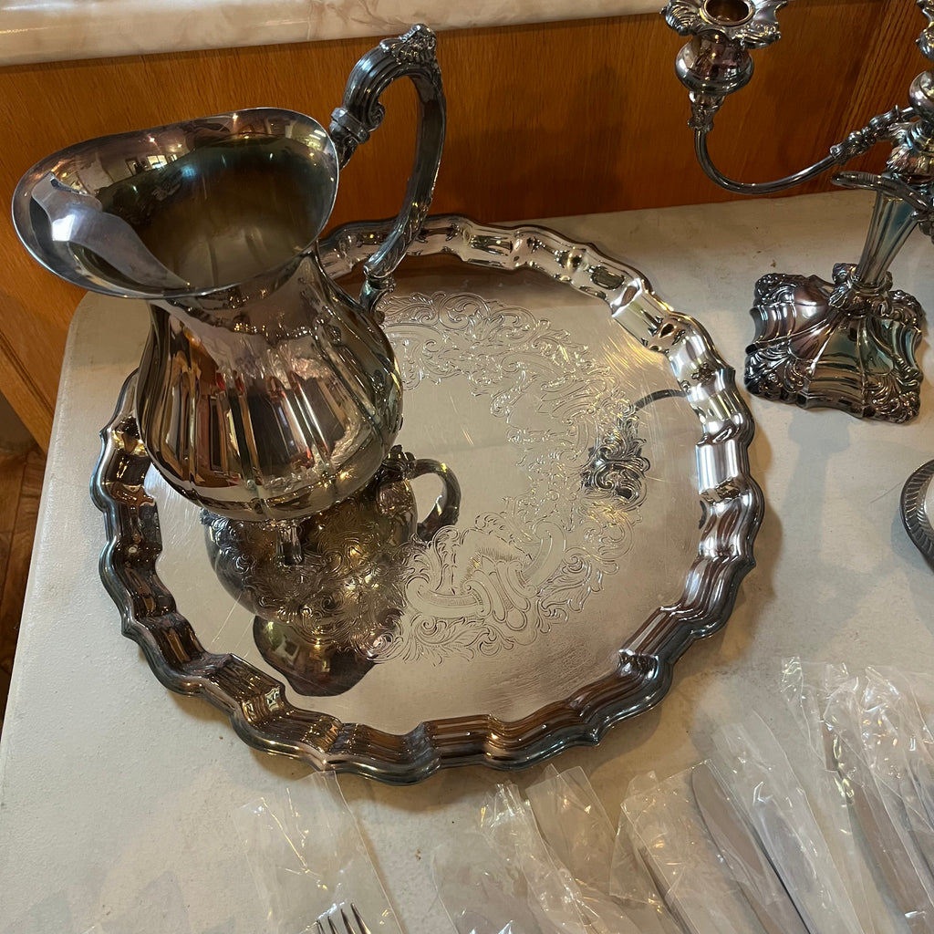 F563 Silverplate and flatware grouping