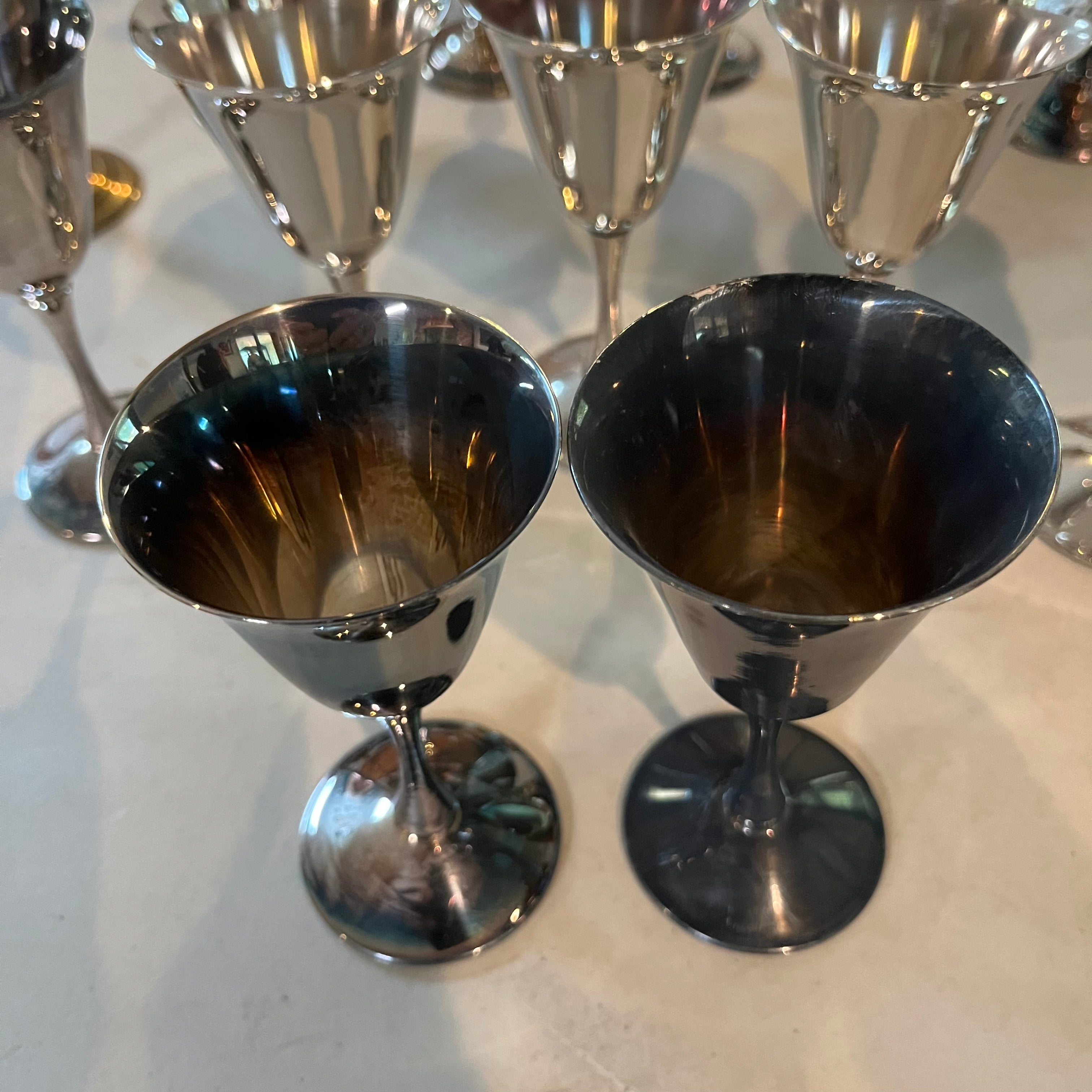 F564 Set of 13 Silver plate goblets