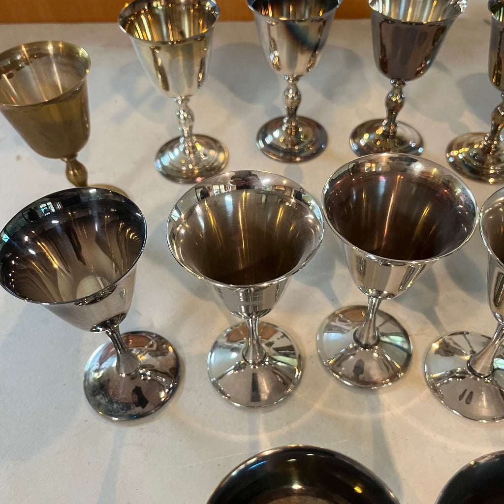 F564 Set of 13 Silver plate goblets