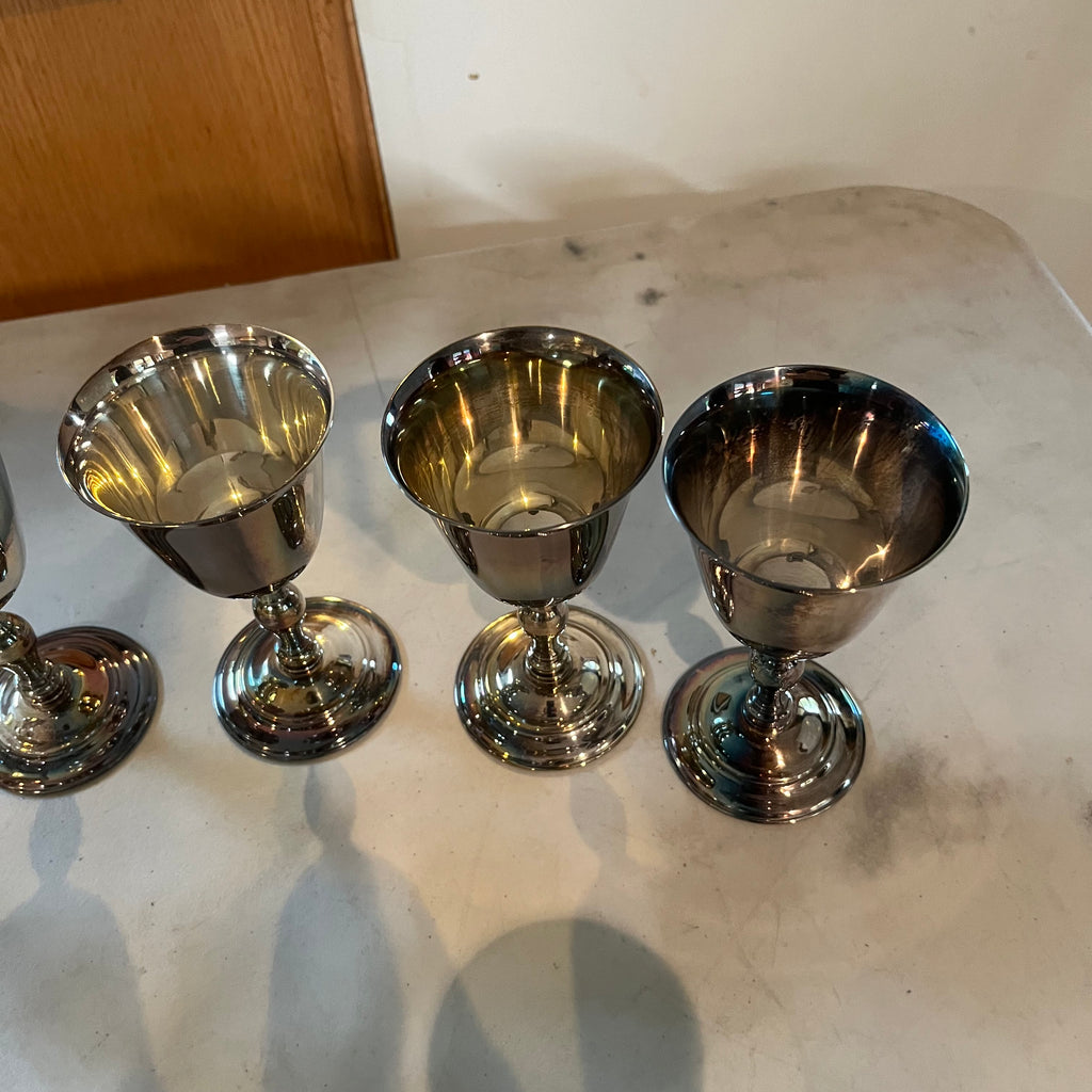 F564 Set of 13 Silver plate goblets