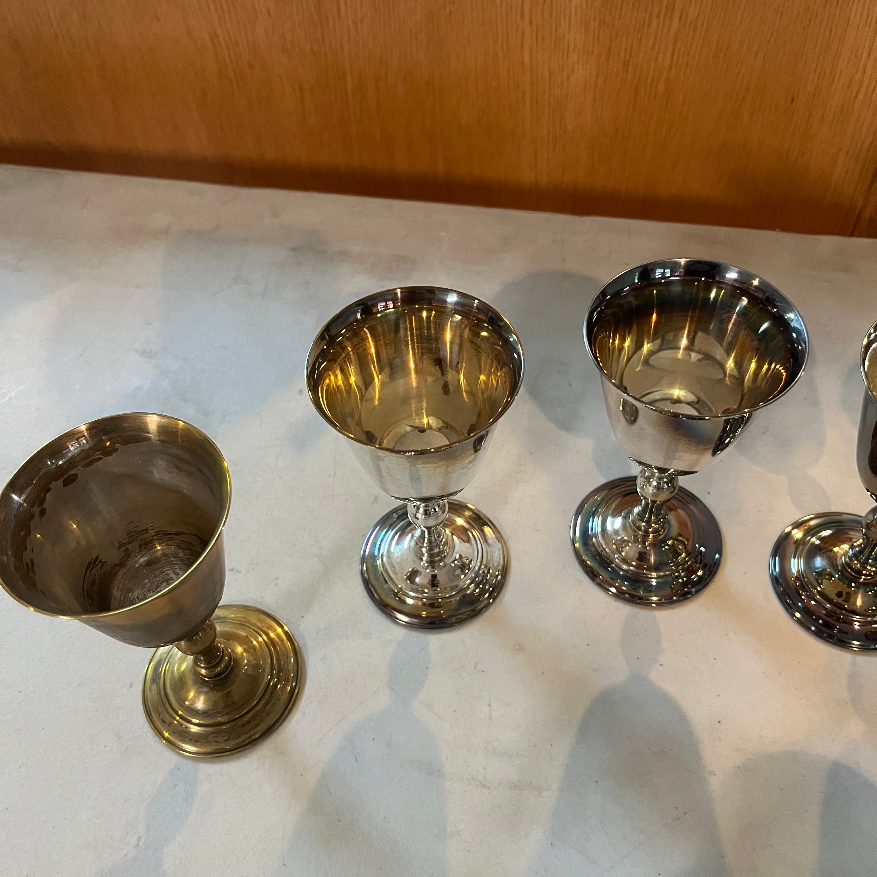 F564 Set of 13 Silver plate goblets