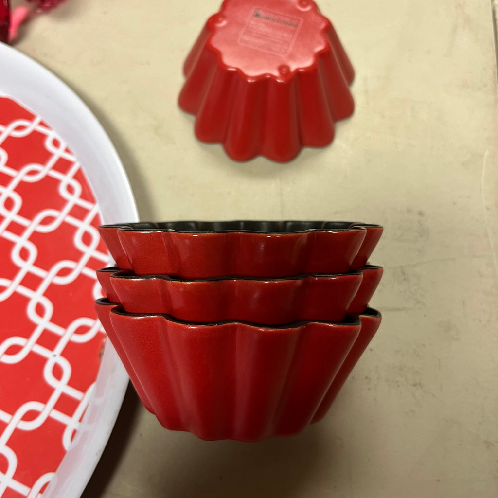 F565 Red Kitchen Grouping (red wall clock and more)