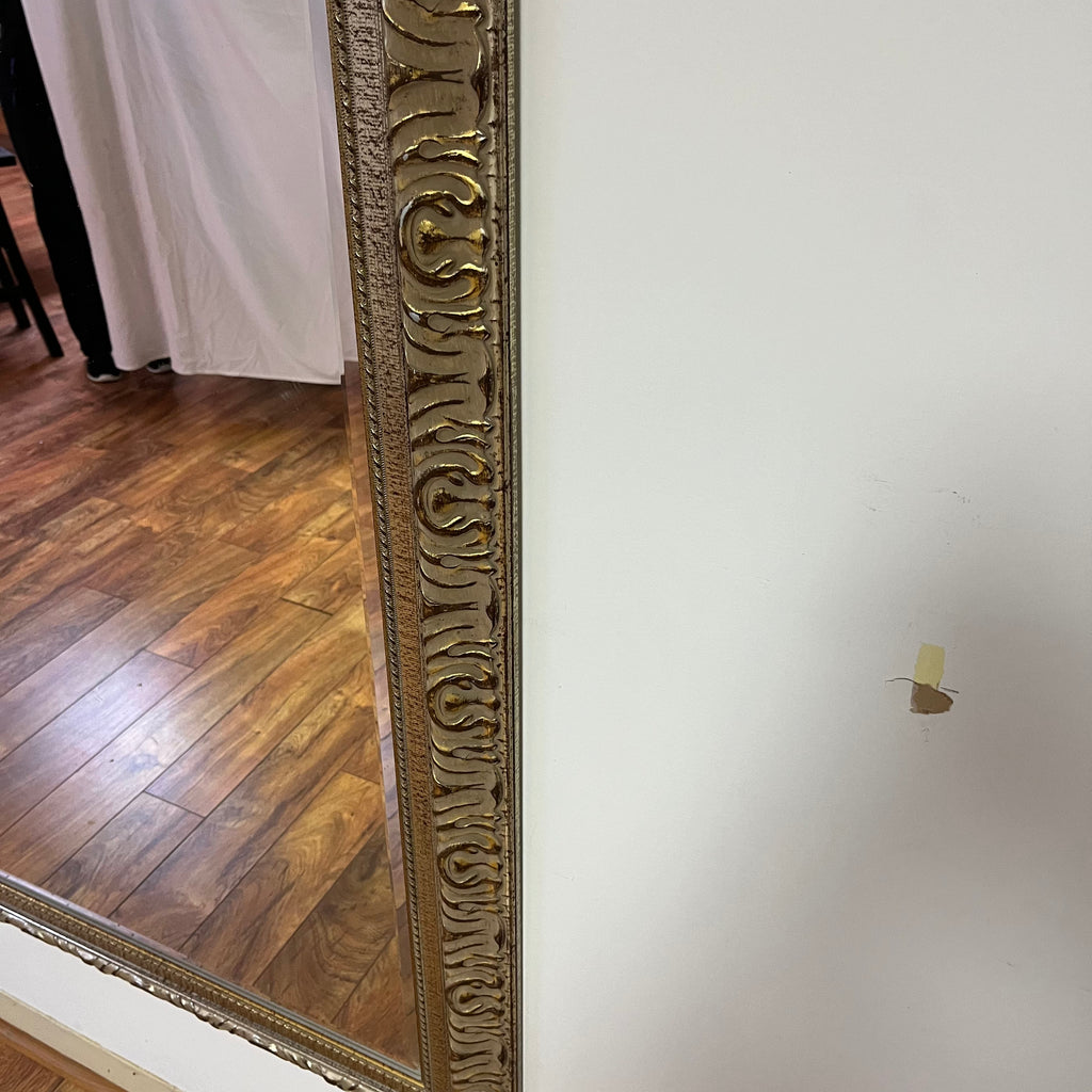 F570 Vintage metal framed wall mirror (44" x 67")