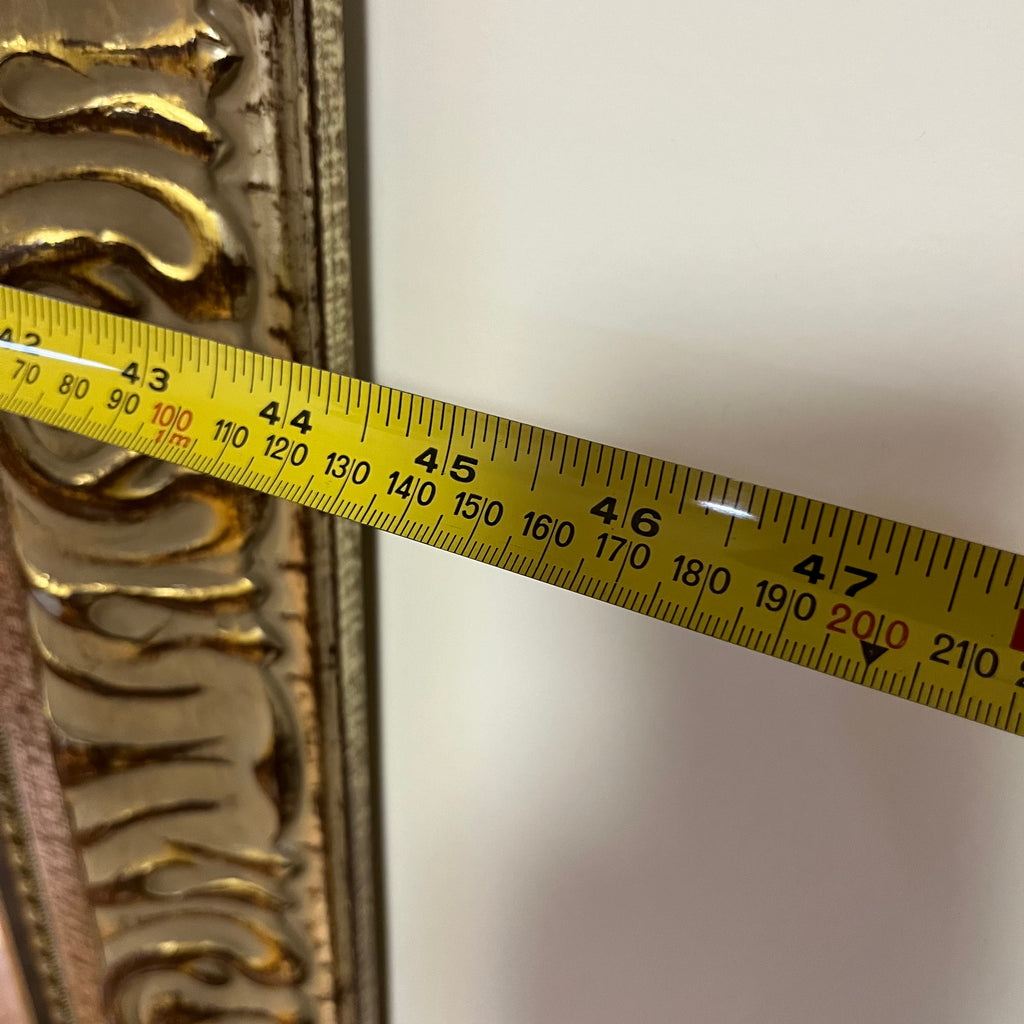 F570 Vintage metal framed wall mirror (44" x 67")