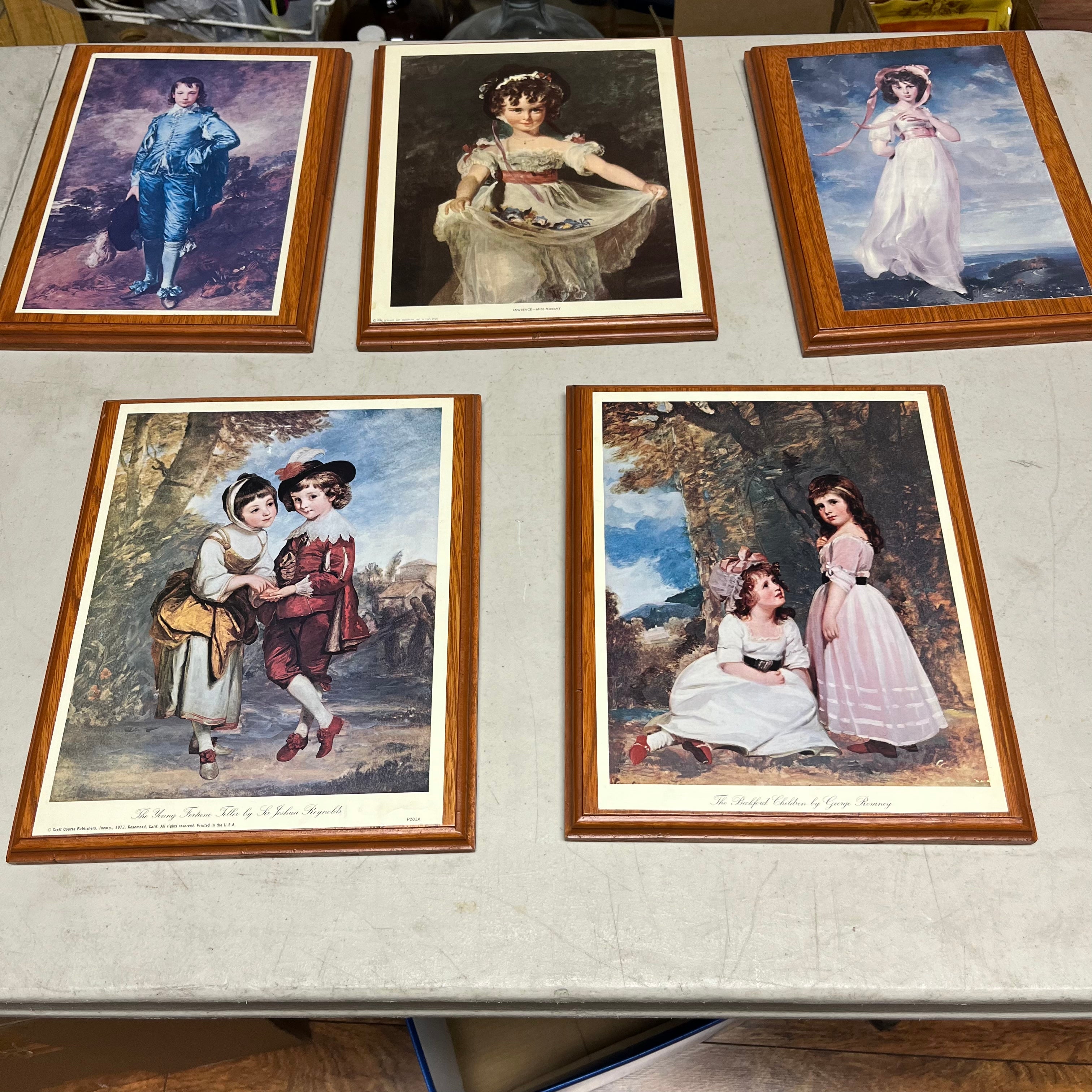 F572 Set of 5 framed vintage prints